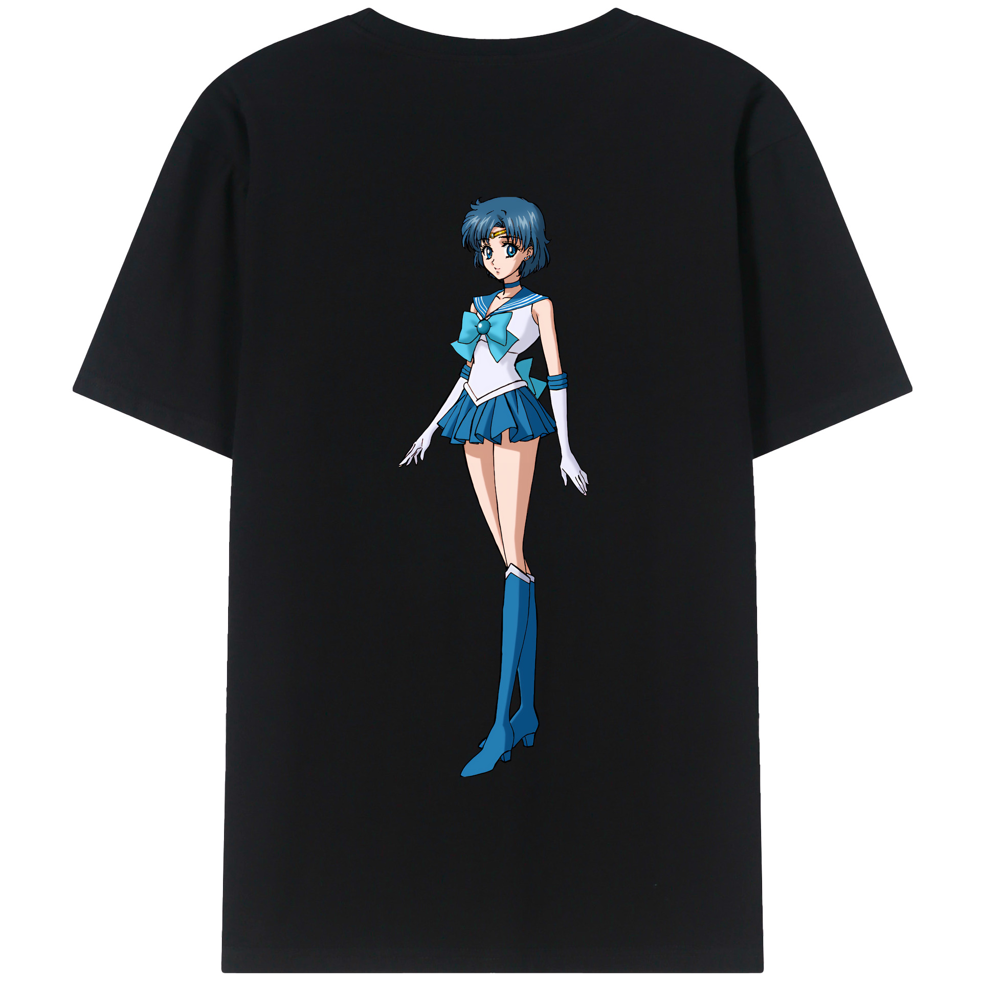 （画像用） 美少女戦士セーラームーン 水野 亜美 みずの あみ Sailor Moon Mizuno Ami 綿100％半袖Tシャツ（背面プリント）