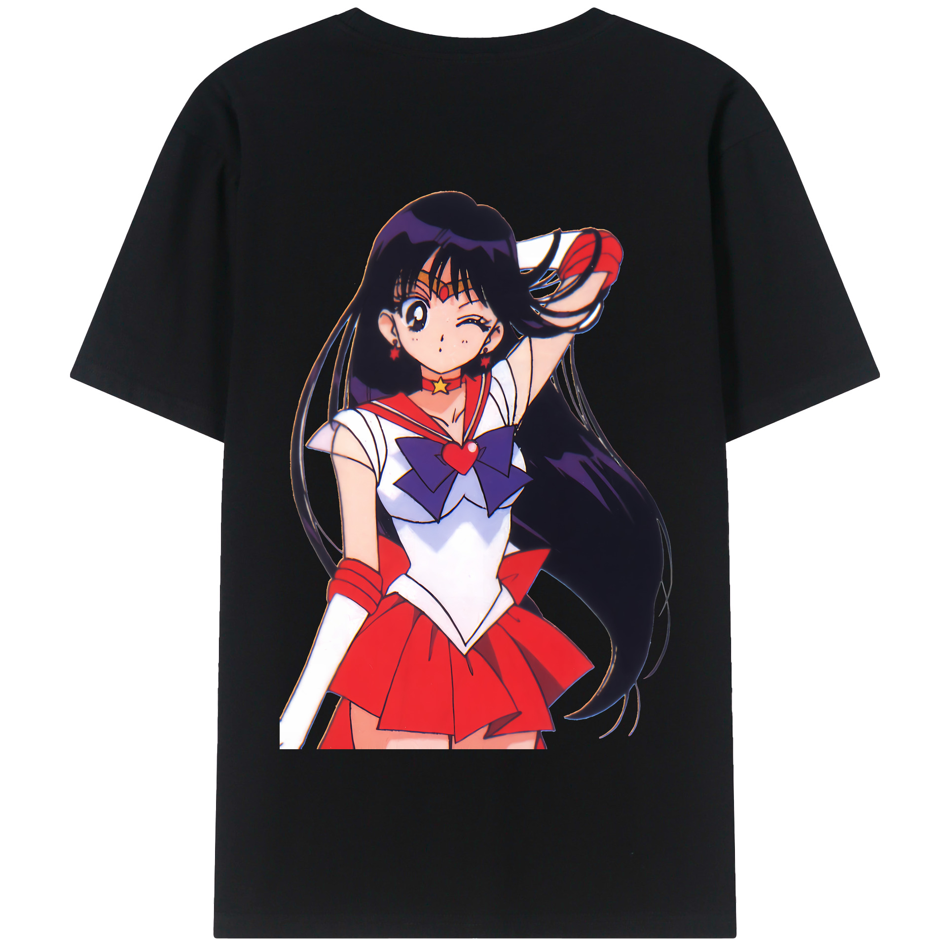 （画像用） 美少女戦士セーラームーン 火野レイ ひの レイ Sailor Moon Hino Rei （セーラーマーズ,Sailor Mars） 綿100％半袖Tシャツ（背面プリント）