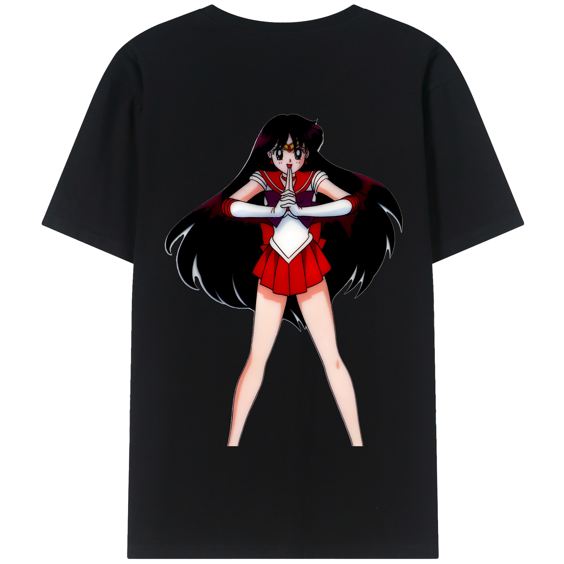 （画像用） 美少女戦士セーラームーン 火野レイ ひの レイ Sailor Moon Hino Rei （セーラーマーズ,Sailor Mars） 綿100％半袖Tシャツ（背面プリント）