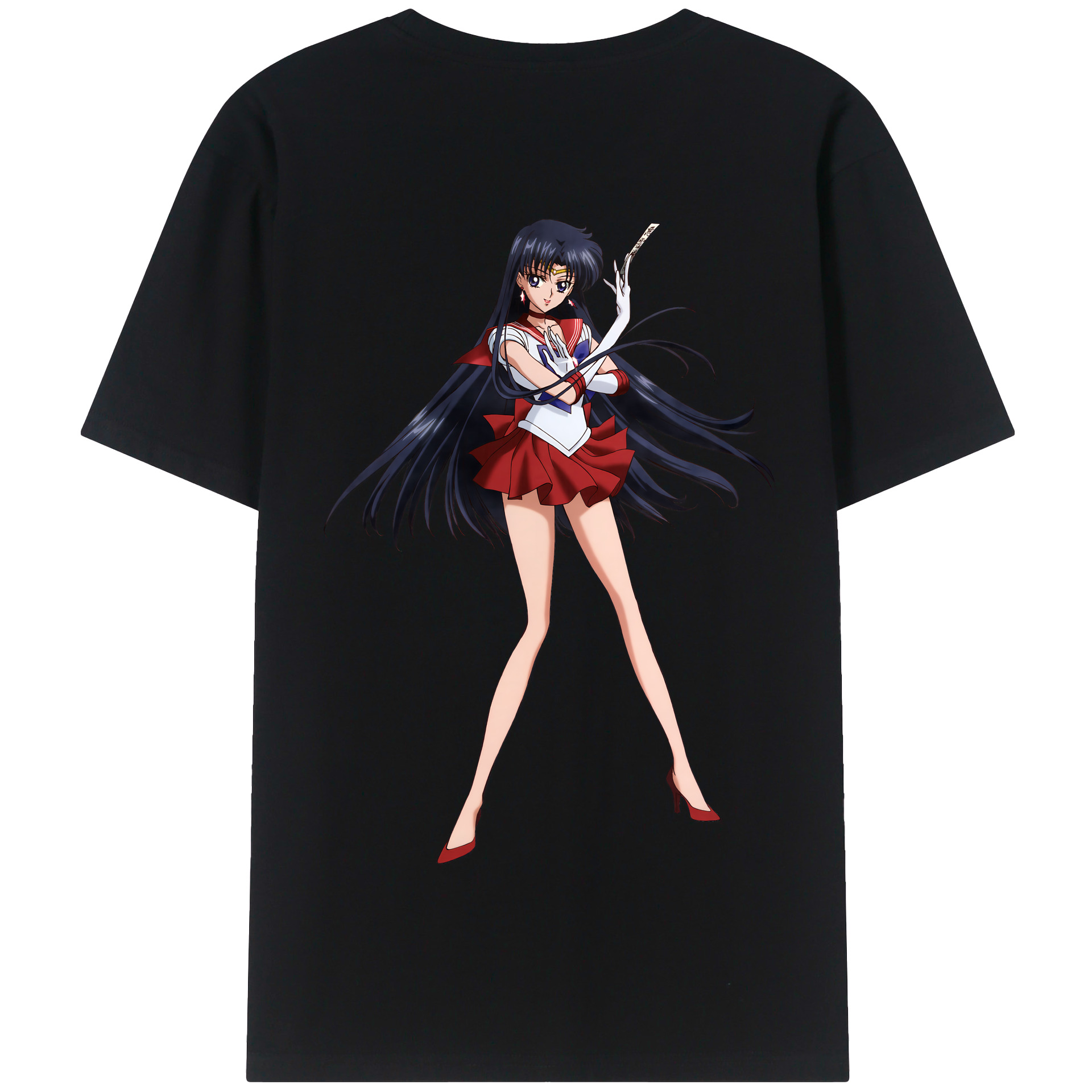 （画像用） 美少女戦士セーラームーン 火野レイ ひの レイ Sailor Moon Hino Rei （セーラーマーズ,Sailor Mars） 綿100％半袖Tシャツ（背面プリント）