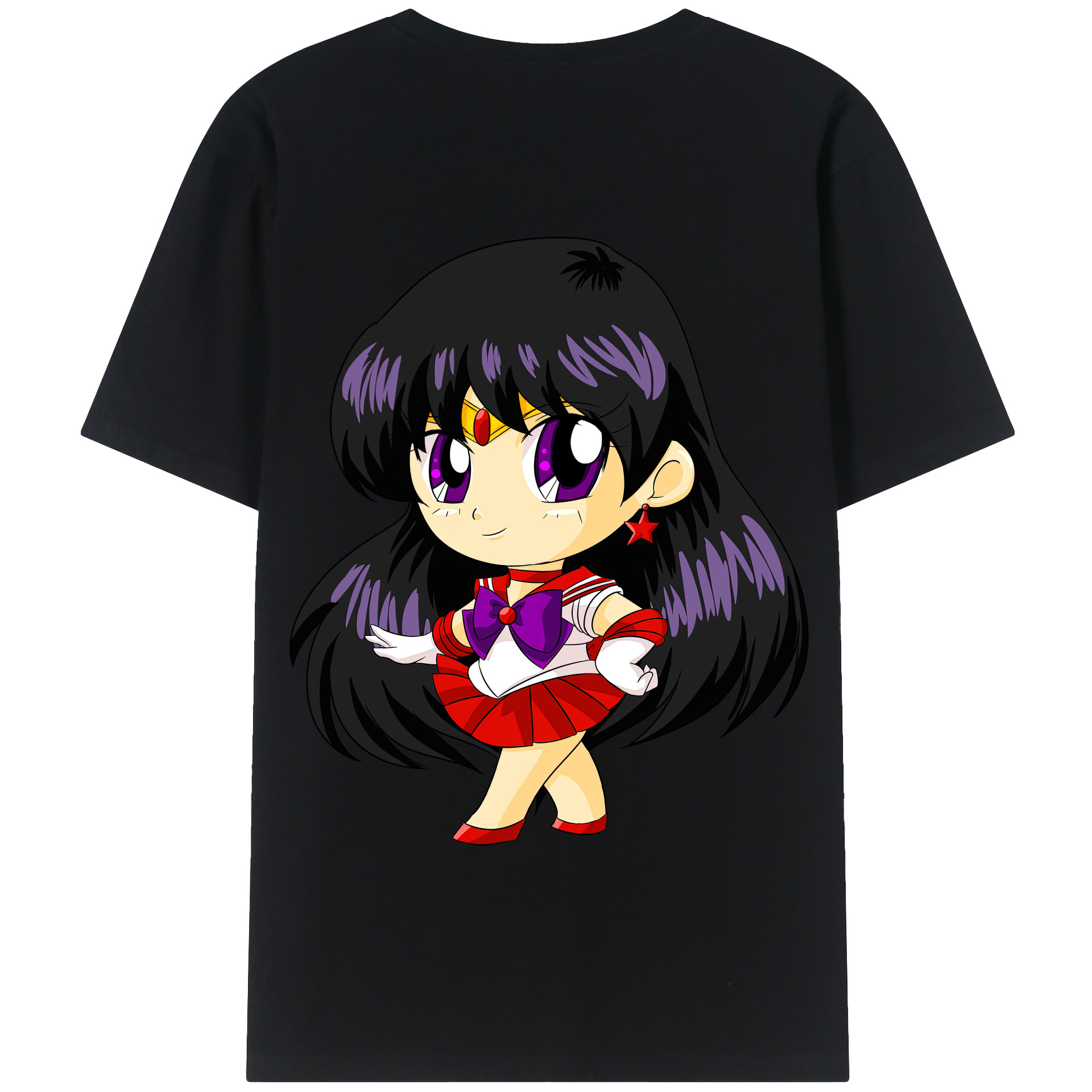 （画像用） 美少女戦士セーラームーン 火野レイ ひの レイ Sailor Moon Hino Rei （セーラーマーズ,Sailor Mars） 綿100％半袖Tシャツ（背面プリント）