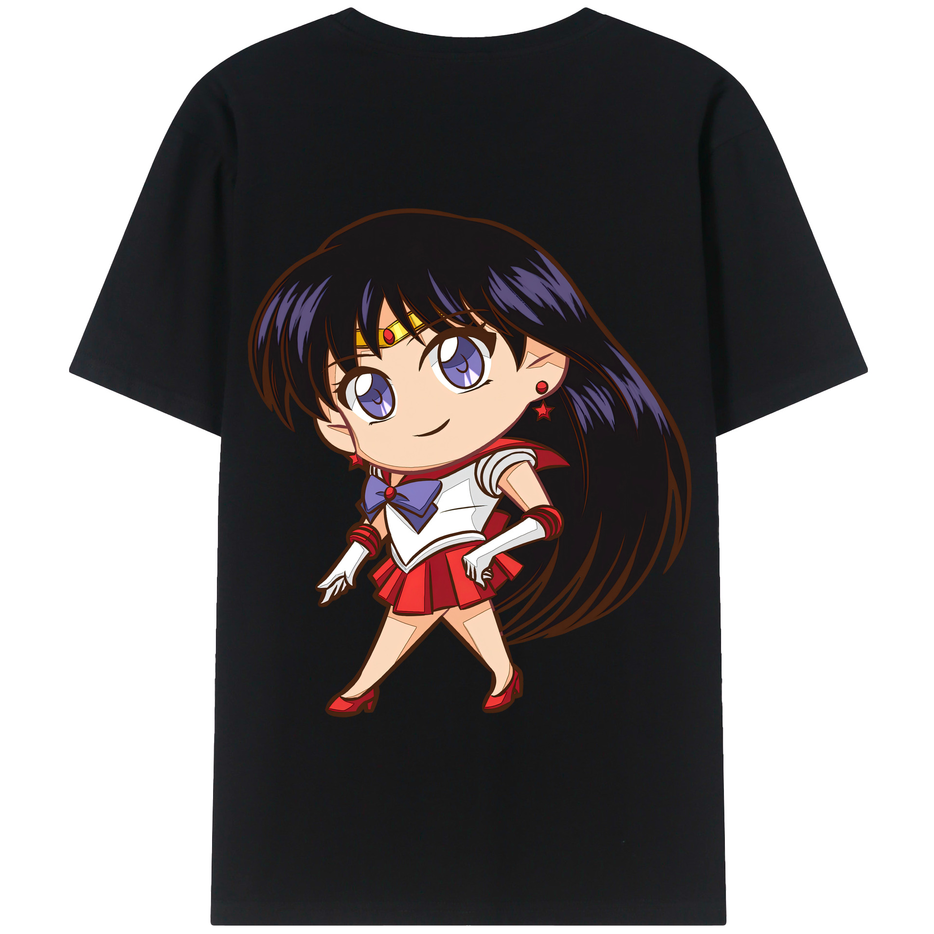 （画像用） 美少女戦士セーラームーン 火野レイ ひの レイ Sailor Moon Hino Rei （セーラーマーズ,Sailor Mars） 綿100％半袖Tシャツ（背面プリント）