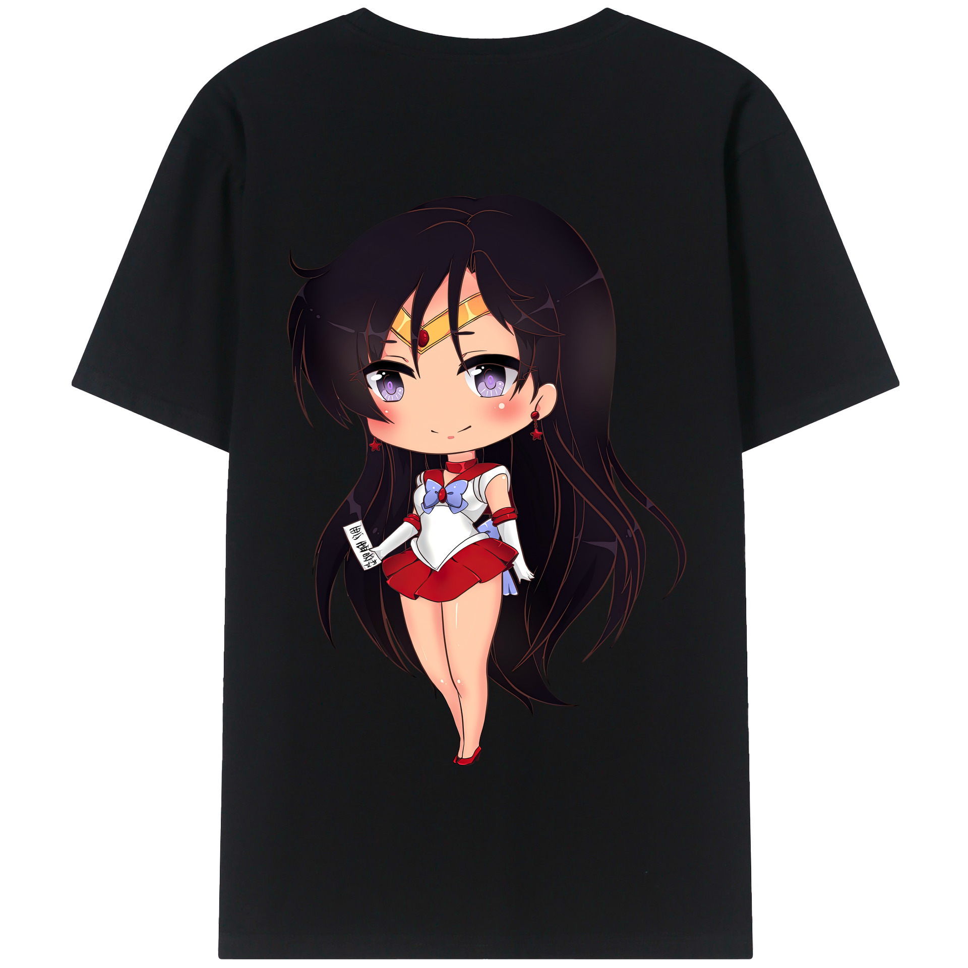 （画像用） 美少女戦士セーラームーン 火野レイ ひの レイ Sailor Moon Hino Rei （セーラーマーズ,Sailor Mars） 綿100％半袖Tシャツ（背面プリント）