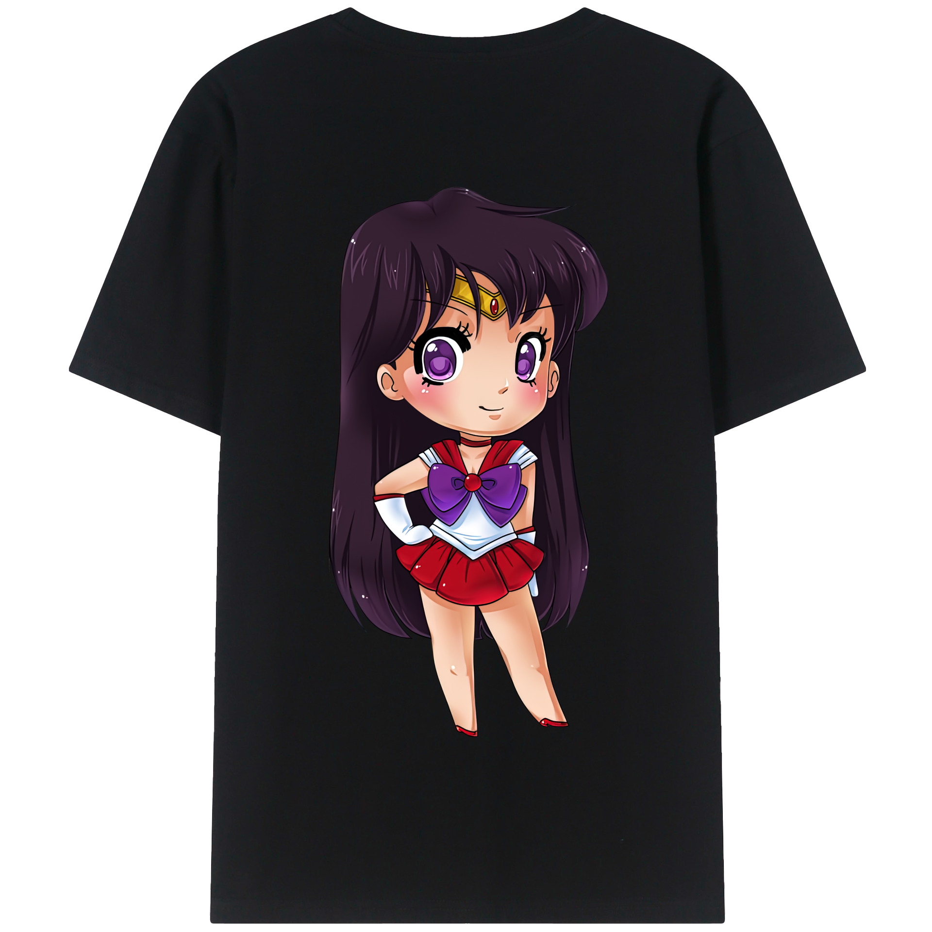 （画像用） 美少女戦士セーラームーン 火野レイ ひの レイ Sailor Moon Hino Rei （セーラーマーズ,Sailor Mars） 綿100％半袖Tシャツ（背面プリント）