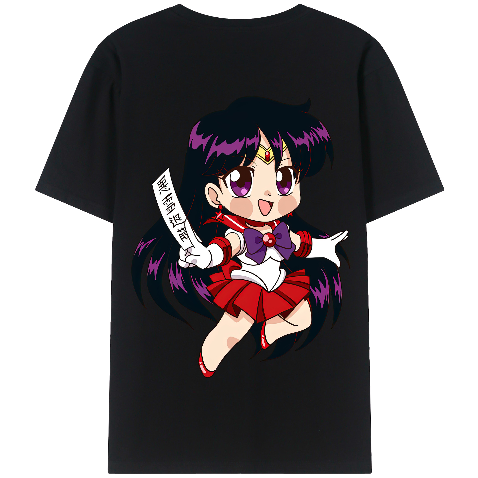 （画像用） 美少女戦士セーラームーン 火野レイ ひの レイ Sailor Moon Hino Rei （セーラーマーズ,Sailor Mars） 綿100％半袖Tシャツ（背面プリント）