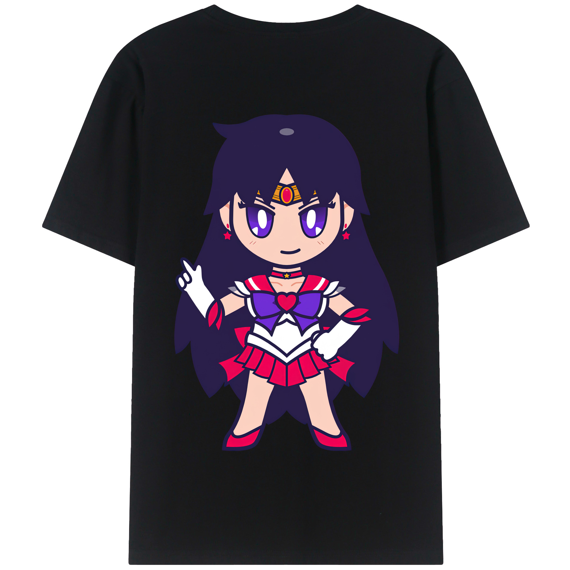 （画像用） 美少女戦士セーラームーン 火野レイ ひの レイ Sailor Moon Hino Rei （セーラーマーズ,Sailor Mars） 綿100％半袖Tシャツ（背面プリント）