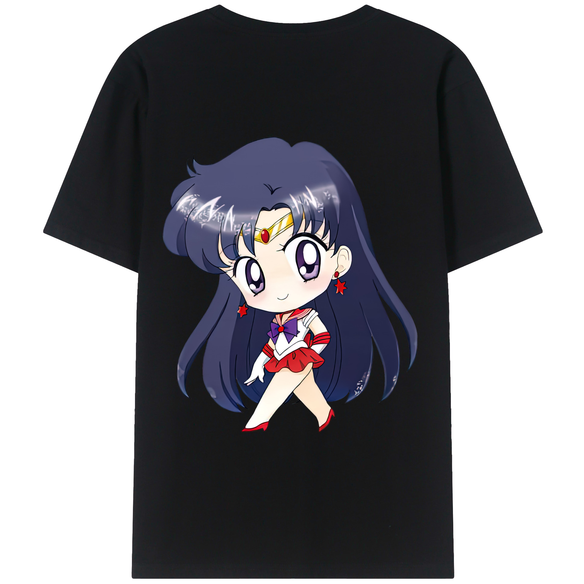 （画像用） 美少女戦士セーラームーン 火野レイ ひの レイ Sailor Moon Hino Rei （セーラーマーズ,Sailor Mars） 綿100％半袖Tシャツ（背面プリント）