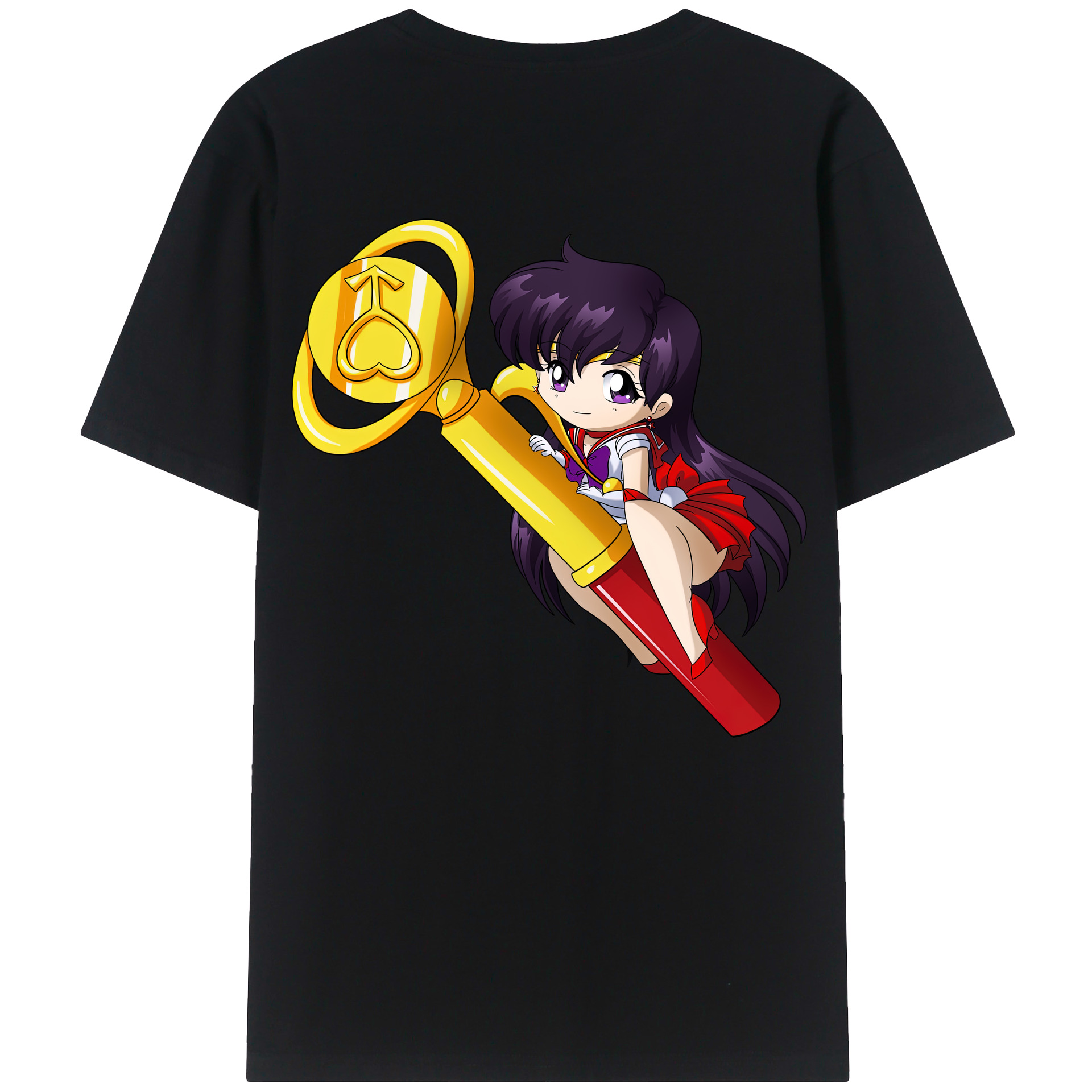 （画像用） 美少女戦士セーラームーン 火野レイ ひの レイ Sailor Moon Hino Rei （セーラーマーズ,Sailor Mars） 綿100％半袖Tシャツ（背面プリント）