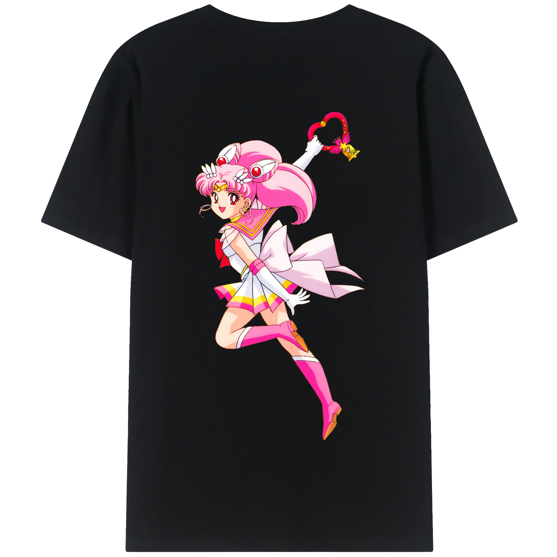 （画像用） 美少女戦士セーラームーン ちびうさ Sailor Moon Chibiusa Tsukino Usagi Small Lady Serenity 綿100％半袖Tシャツ（背面プリント）