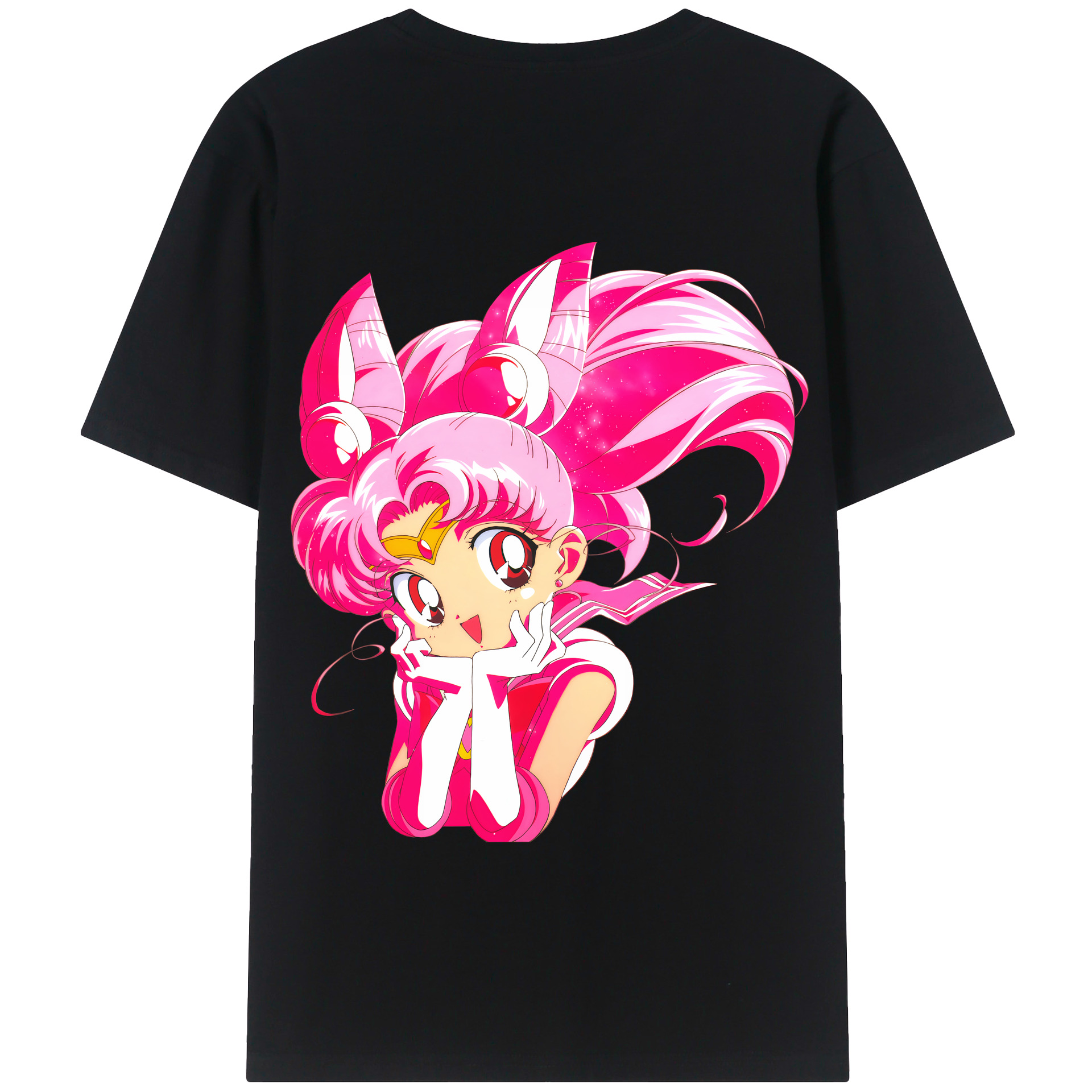 （画像用） 美少女戦士セーラームーン ちびうさ Sailor Moon Chibiusa Tsukino Usagi Small Lady Serenity 綿100％半袖Tシャツ（背面プリント）