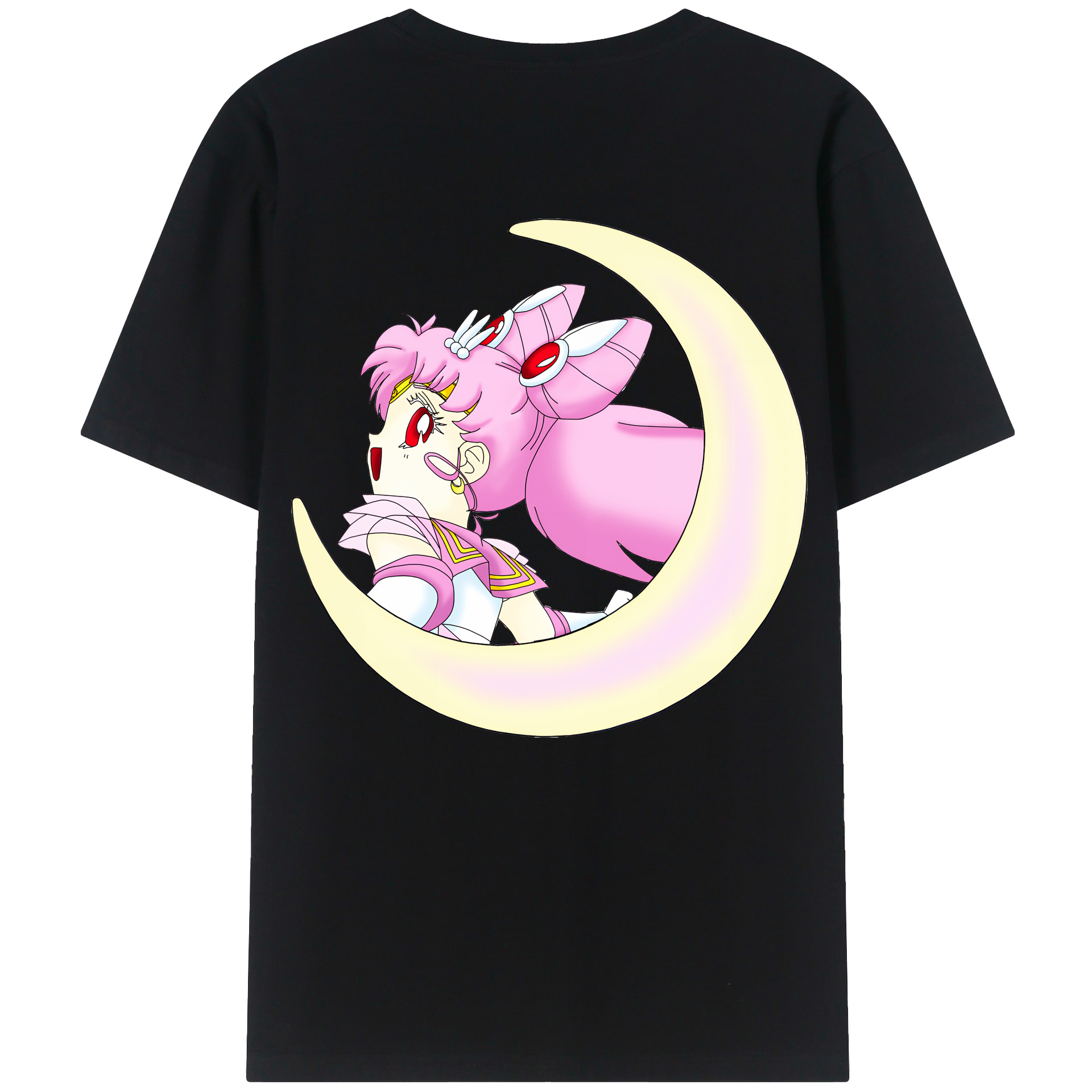（画像用） 美少女戦士セーラームーン ちびうさ Sailor Moon Chibiusa Tsukino Usagi Small Lady Serenity 綿100％半袖Tシャツ（背面プリント）
