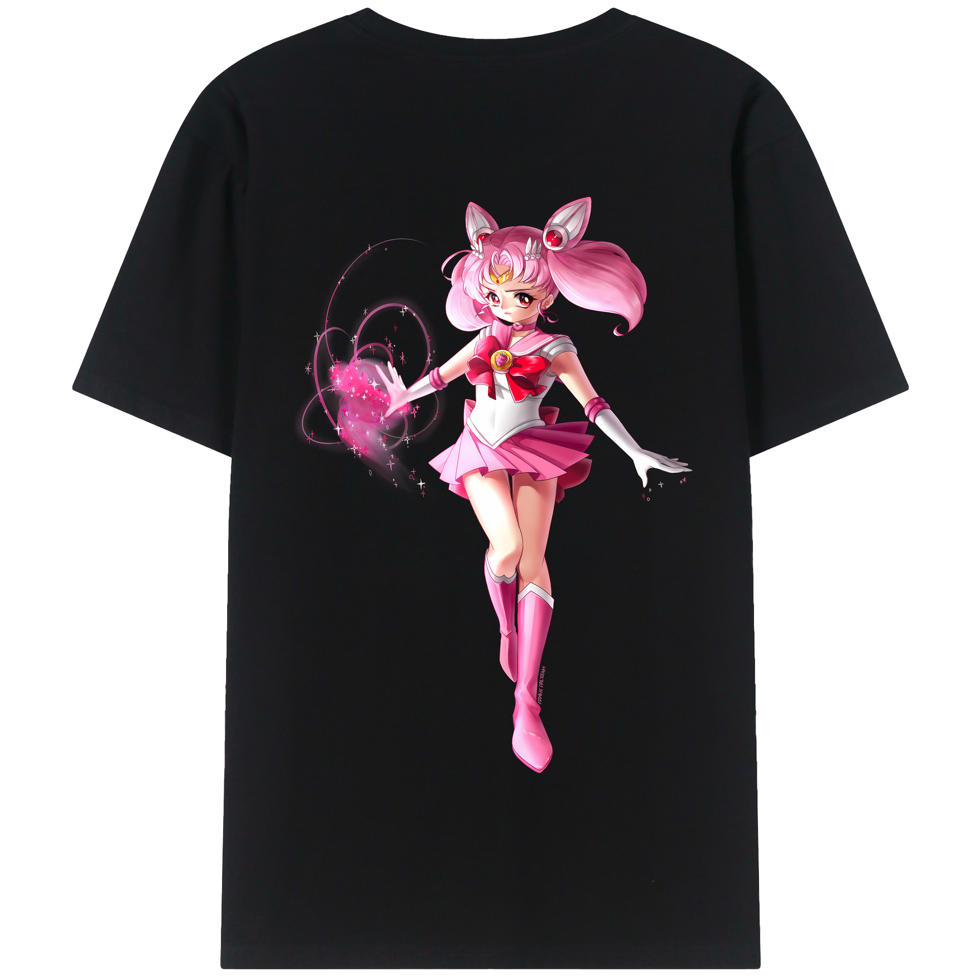 （画像用） 美少女戦士セーラームーン ちびうさ Sailor Moon Chibiusa Tsukino Usagi Small Lady Serenity 綿100％半袖Tシャツ（背面プリント）