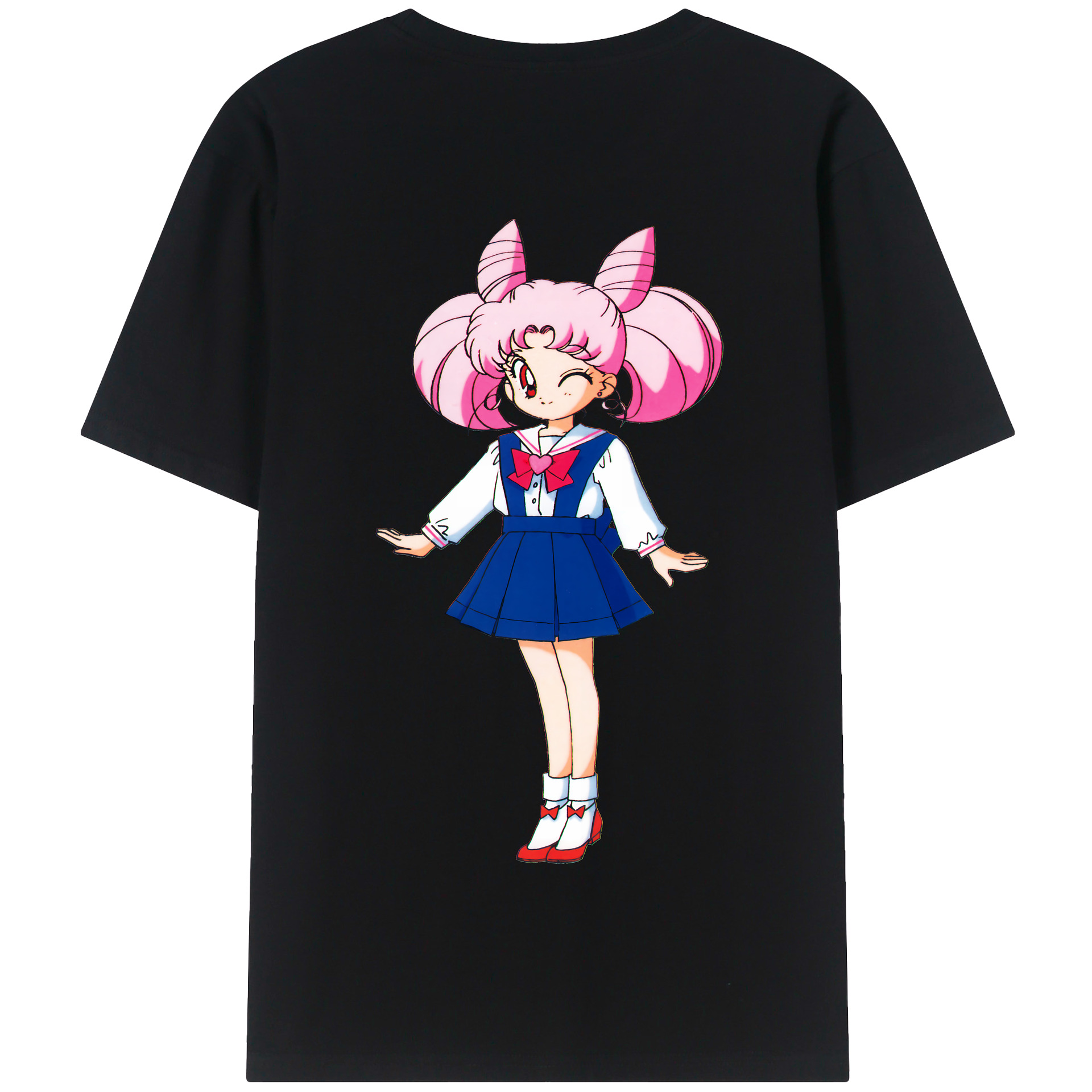 （画像用） 美少女戦士セーラームーン ちびうさ Sailor Moon Chibiusa Tsukino Usagi Small Lady Serenity 綿100％半袖Tシャツ（背面プリント）