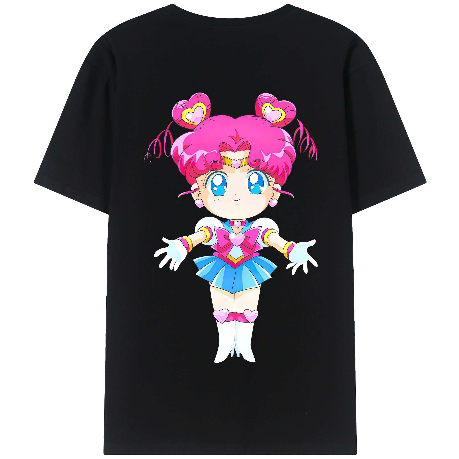 （画像用） 美少女戦士セーラームーン ちびうさ Sailor Moon Chibiusa Tsukino Usagi Small Lady Serenity 綿100％半袖Tシャツ（背面プリント）