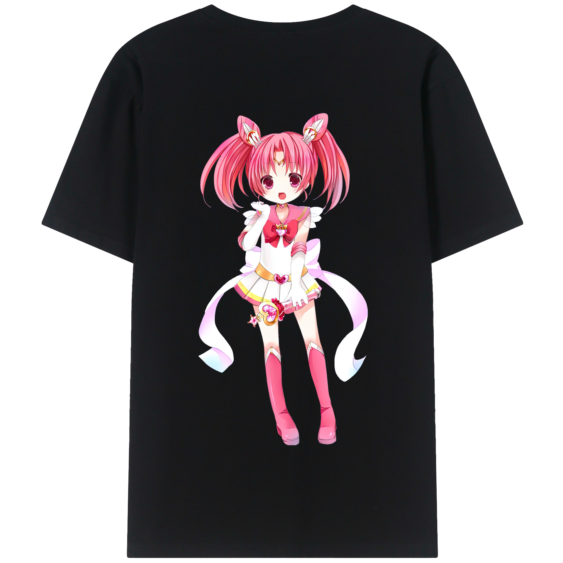 （画像用） 美少女戦士セーラームーン ちびうさ Sailor Moon Chibiusa Tsukino Usagi Small Lady Serenity 綿100％半袖Tシャツ（背面プリント）