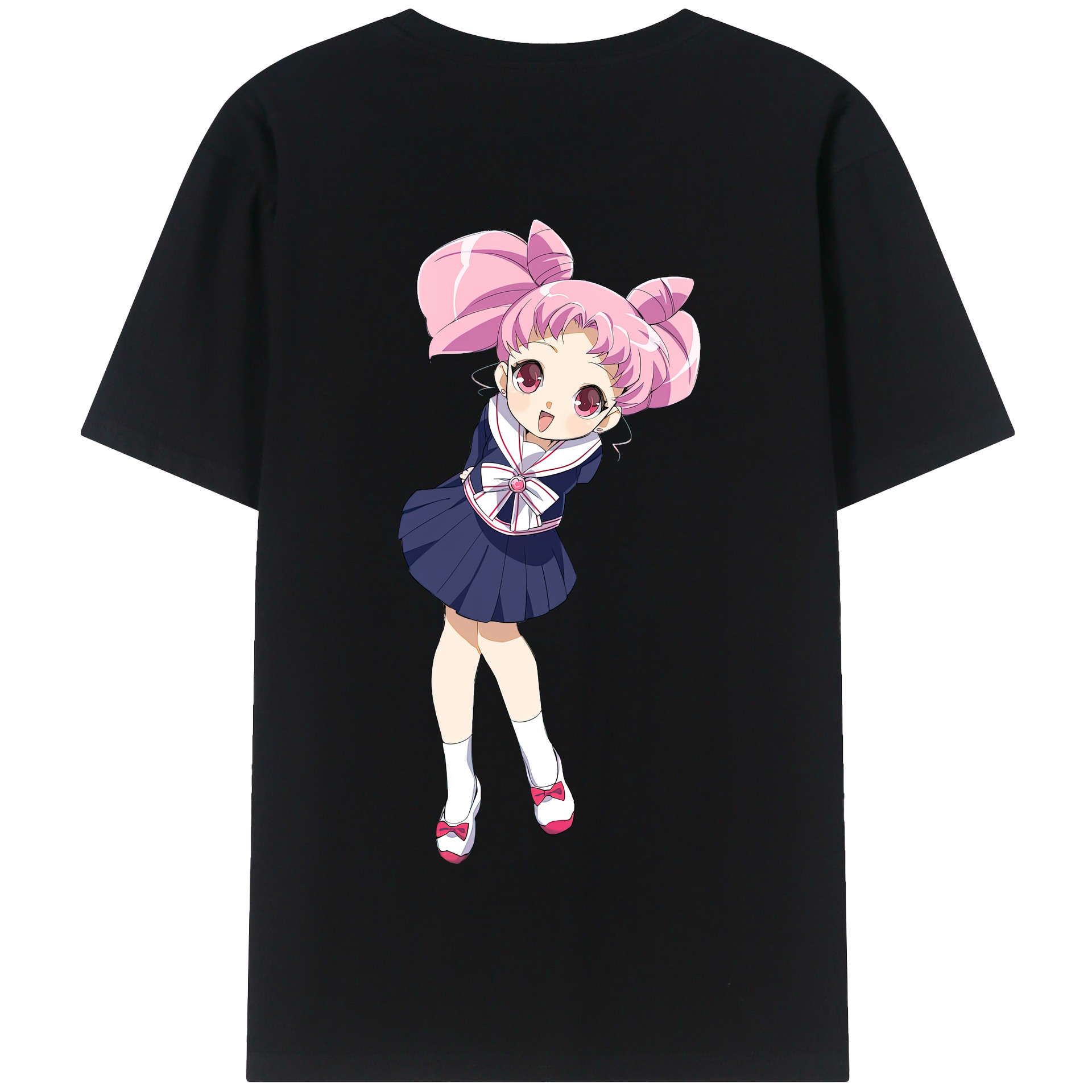 （画像用） 美少女戦士セーラームーン ちびうさ Sailor Moon Chibiusa Tsukino Usagi Small Lady Serenity 綿100％半袖Tシャツ（背面プリント）