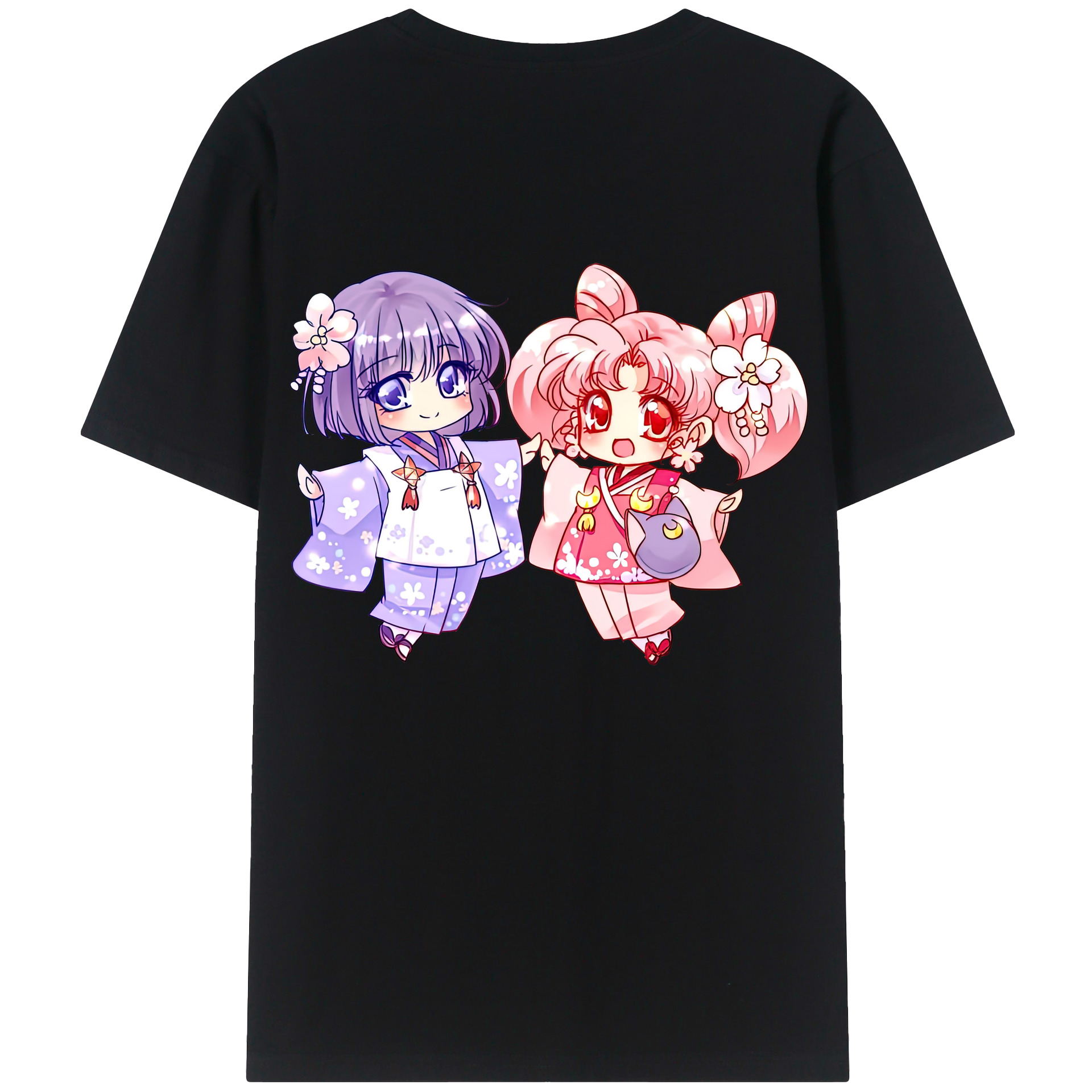 （画像用） 美少女戦士セーラームーン ちびうさ Sailor Moon Chibiusa Tsukino Usagi Small Lady Serenity 綿100％半袖Tシャツ（背面プリント）