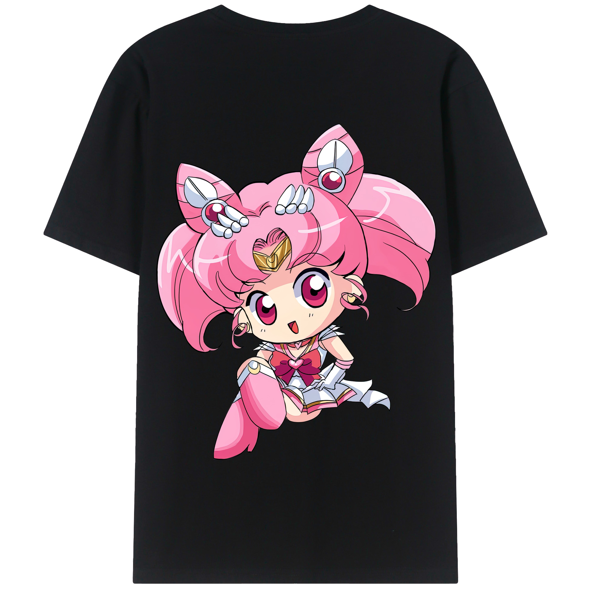 （画像用） 美少女戦士セーラームーン ちびうさ Sailor Moon Chibiusa Tsukino Usagi Small Lady Serenity 綿100％半袖Tシャツ（背面プリント）