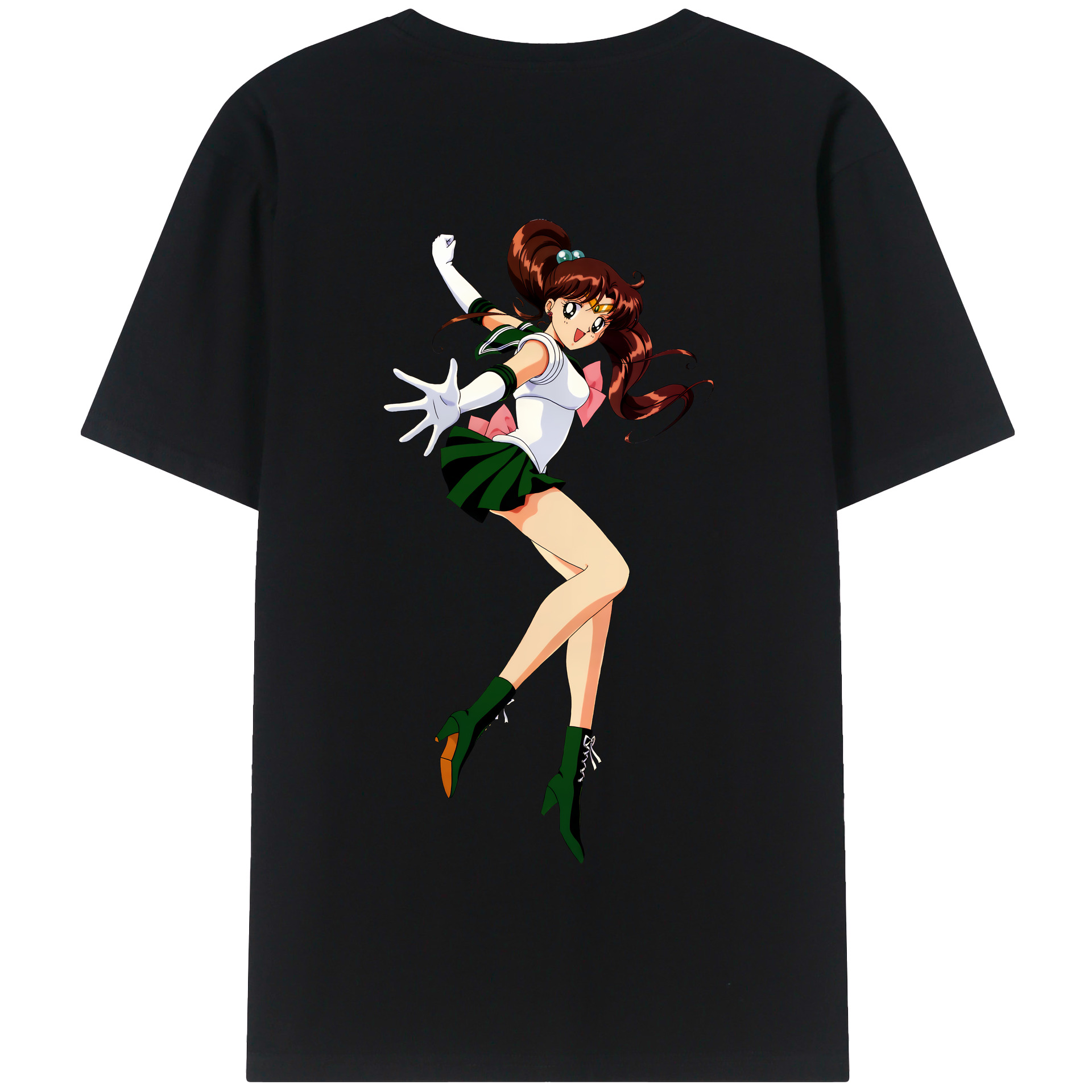 （画像用） 美少女戦士セーラームーン 木野 まこと きの まこと Sailor Moon Kino Makoto （セーラージュピター；Sailor Jupiter） 綿100％半袖Tシャツ（背面プリント）