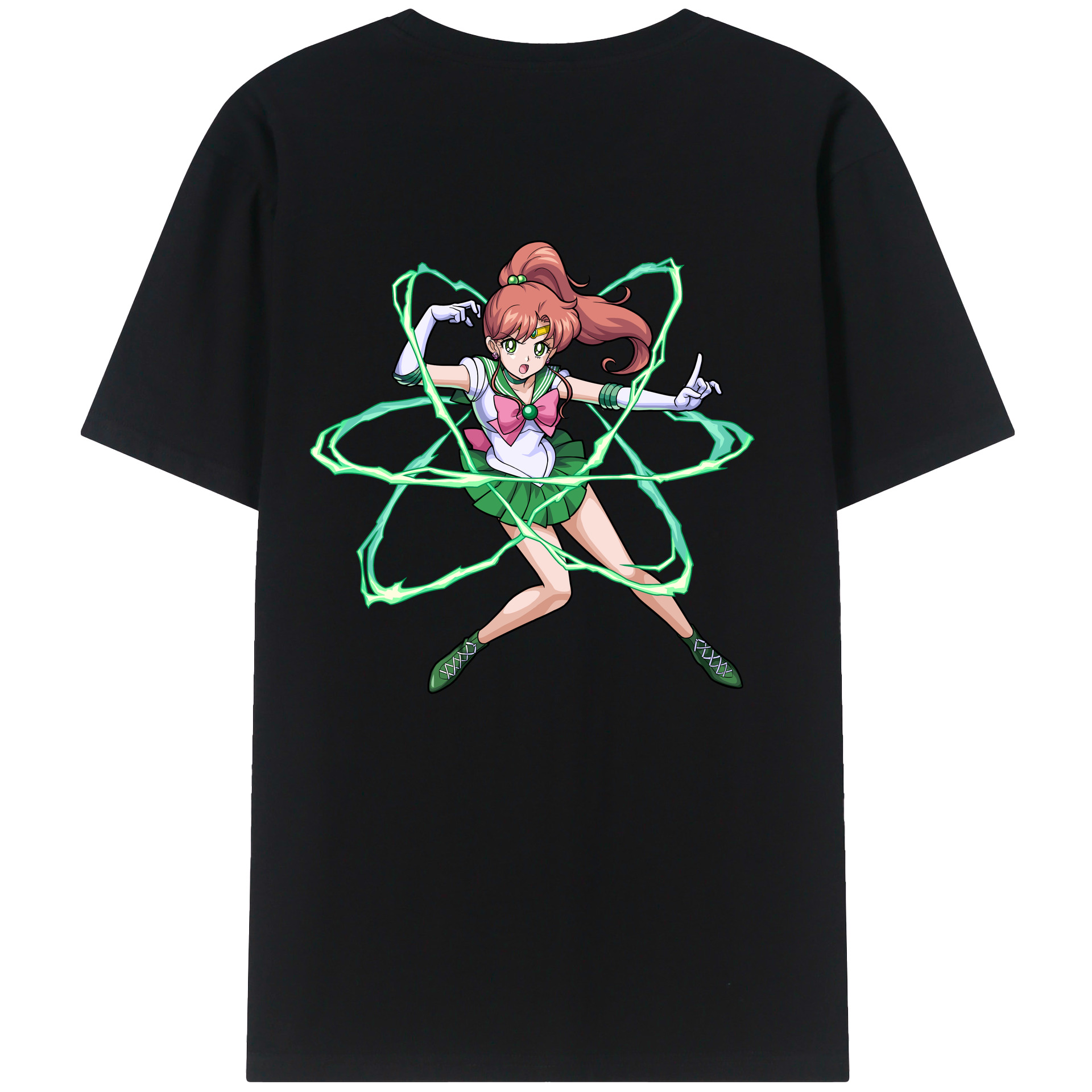 （画像用） 美少女戦士セーラームーン 木野 まこと きの まこと Sailor Moon Kino Makoto （セーラージュピター；Sailor Jupiter） 綿100％半袖Tシャツ（背面プリント）