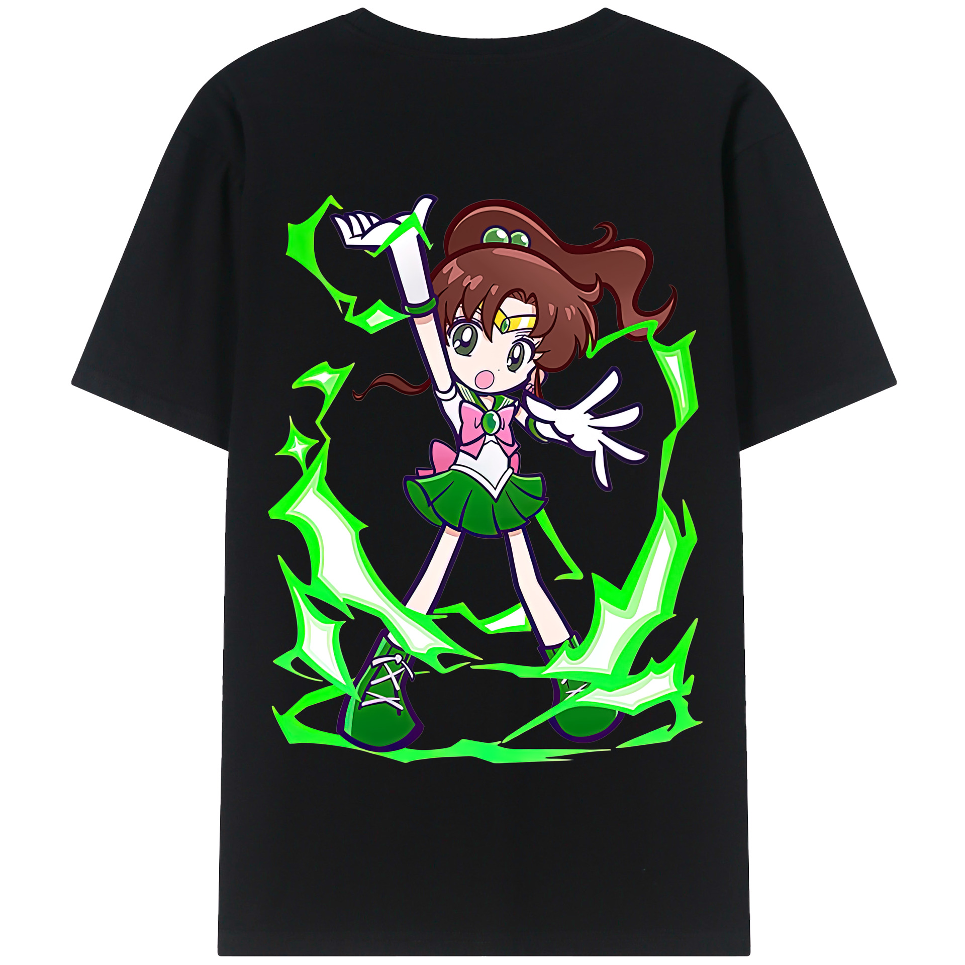 （画像用） 美少女戦士セーラームーン 木野 まこと きの まこと Sailor Moon Kino Makoto （セーラージュピター；Sailor Jupiter） 綿100％半袖Tシャツ（背面プリント）