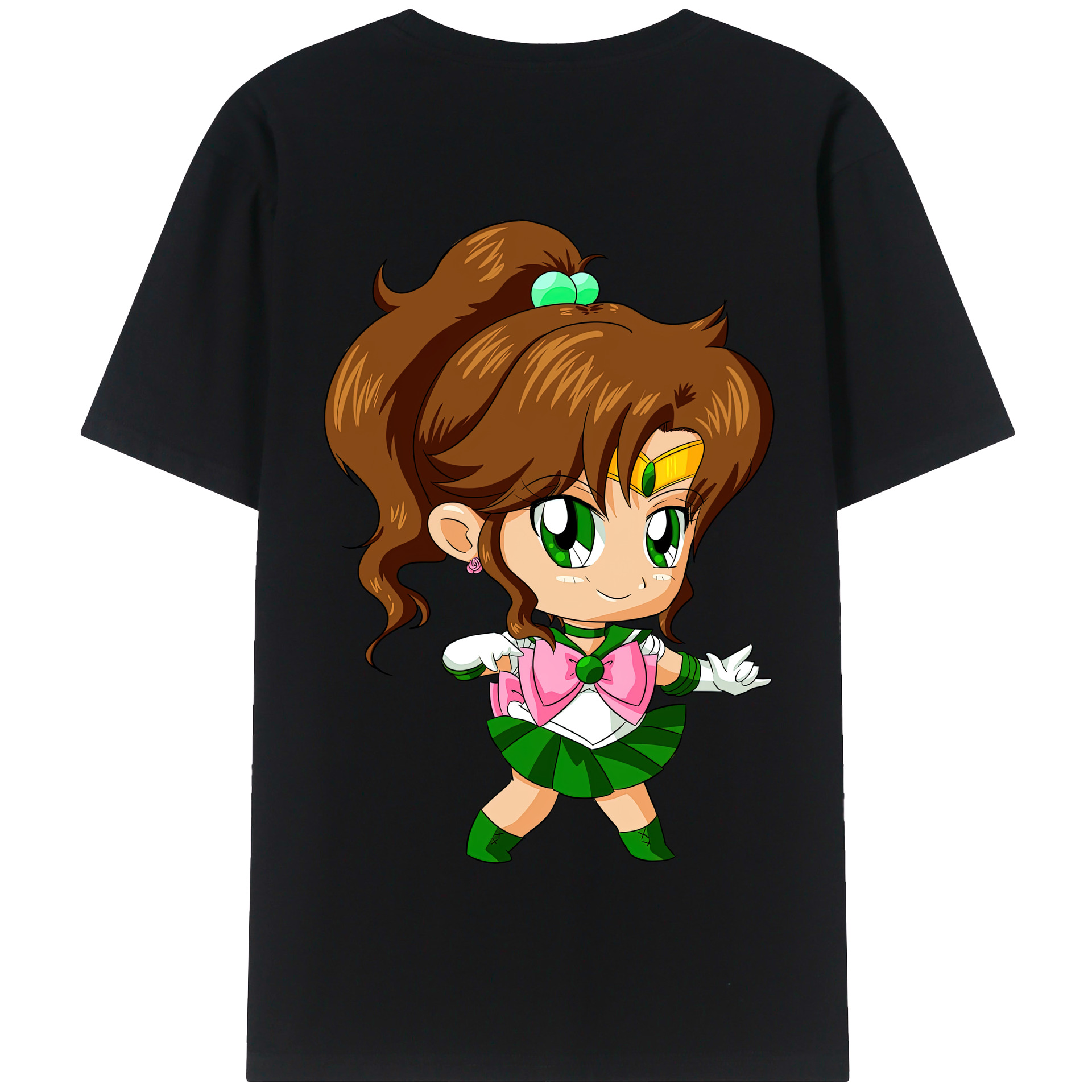 （画像用） 美少女戦士セーラームーン 木野 まこと きの まこと Sailor Moon Kino Makoto （セーラージュピター；Sailor Jupiter） 綿100％半袖Tシャツ（背面プリント）