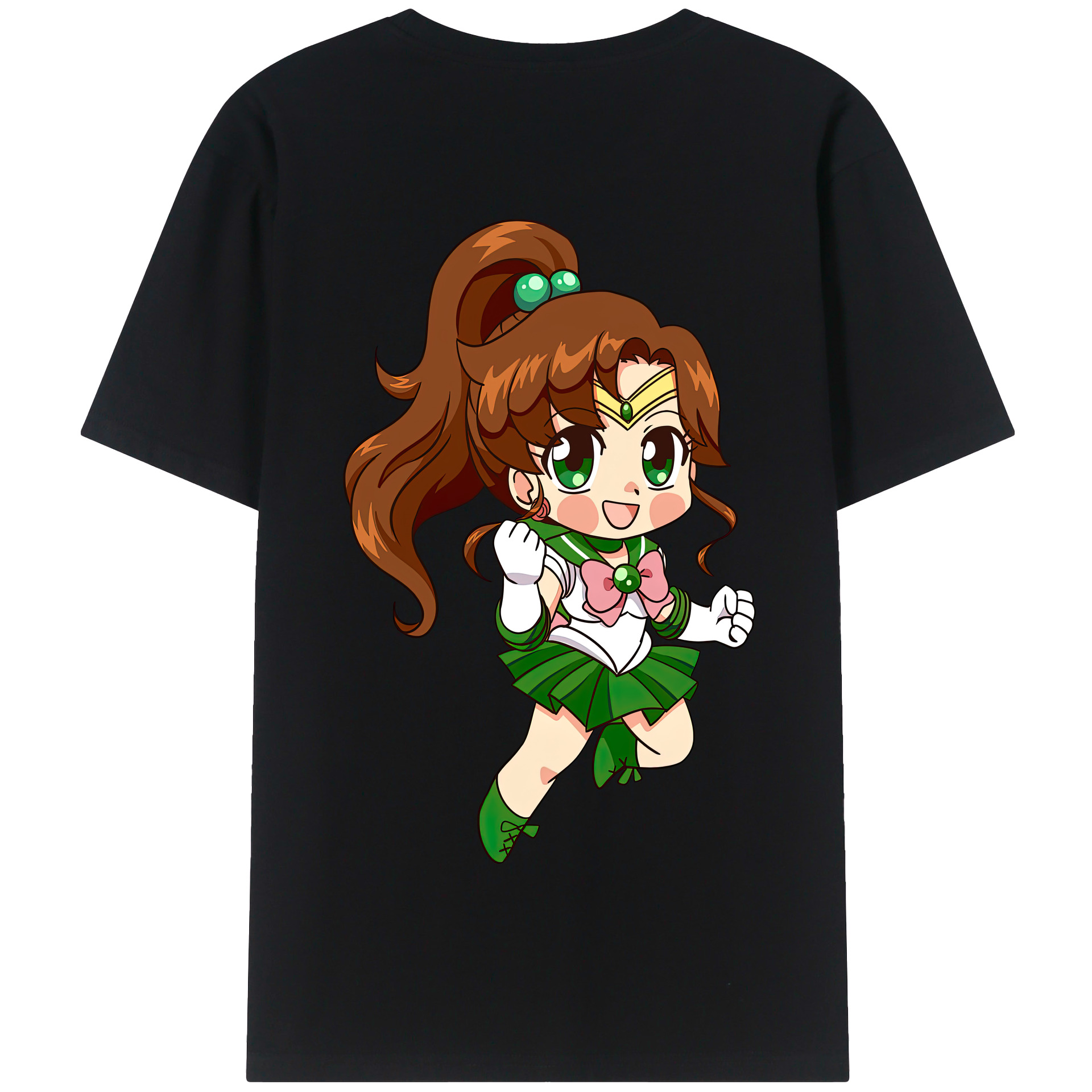 （画像用） 美少女戦士セーラームーン 木野 まこと きの まこと Sailor Moon Kino Makoto （セーラージュピター；Sailor Jupiter） 綿100％半袖Tシャツ（背面プリント）