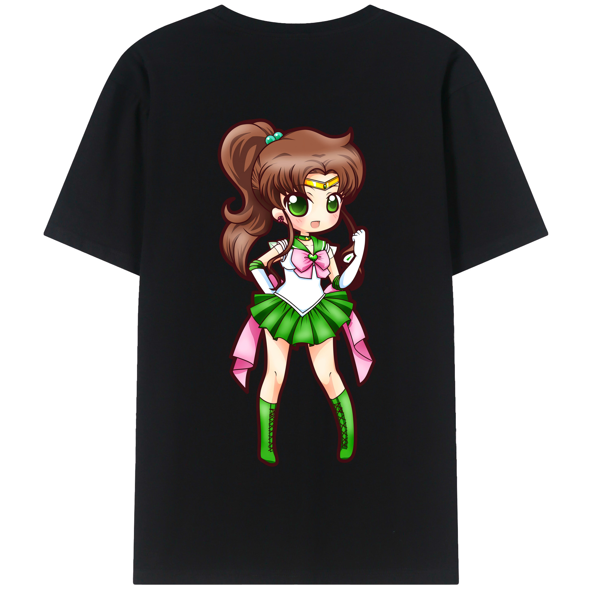 （画像用） 美少女戦士セーラームーン 木野 まこと きの まこと Sailor Moon Kino Makoto （セーラージュピター；Sailor Jupiter） 綿100％半袖Tシャツ（背面プリント）