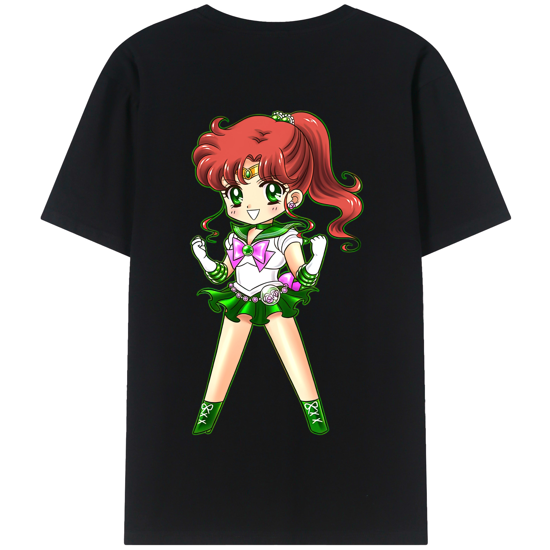 （画像用） 美少女戦士セーラームーン 木野 まこと きの まこと Sailor Moon Kino Makoto （セーラージュピター；Sailor Jupiter） 綿100％半袖Tシャツ（背面プリント）