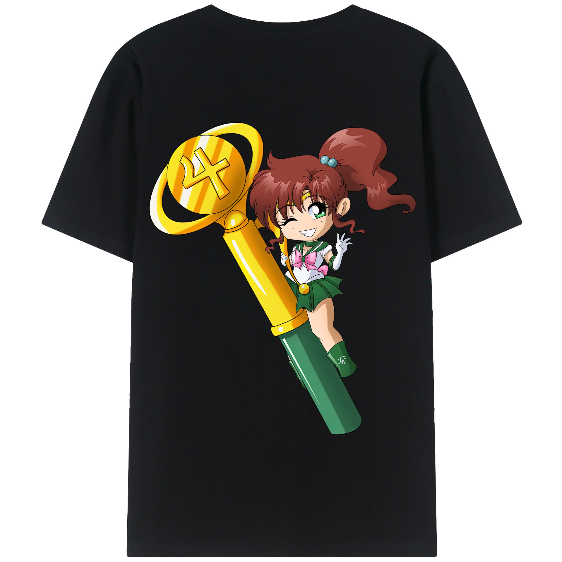 （画像用） 美少女戦士セーラームーン 木野 まこと きの まこと Sailor Moon Kino Makoto （セーラージュピター；Sailor Jupiter） 綿100％半袖Tシャツ（背面プリント）