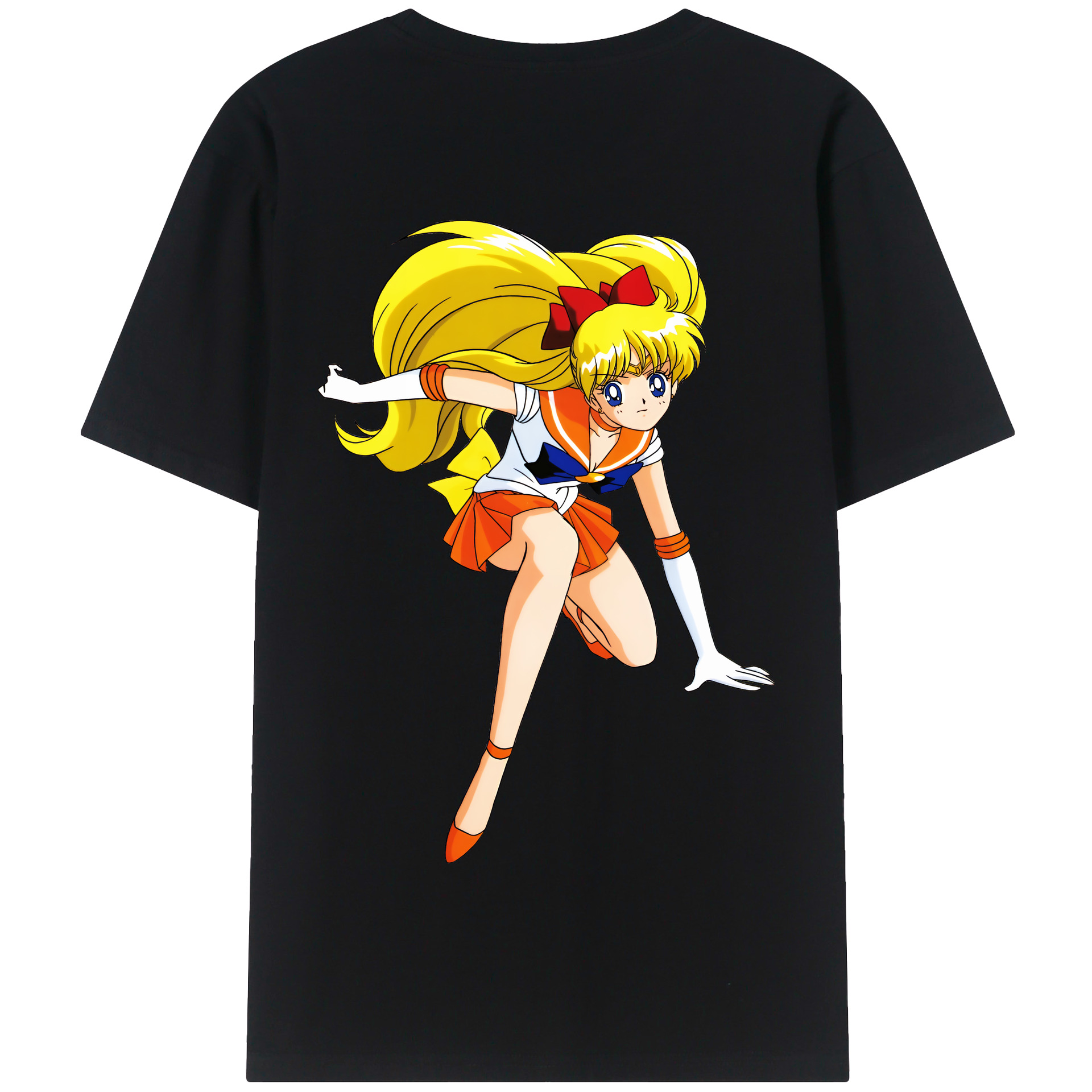 （画像用） 美少女戦士セーラームーン 愛野 美奈子 あいの みなこ Sailor Moon Aino Minako 綿100％半袖Tシャツ（背面プリント）