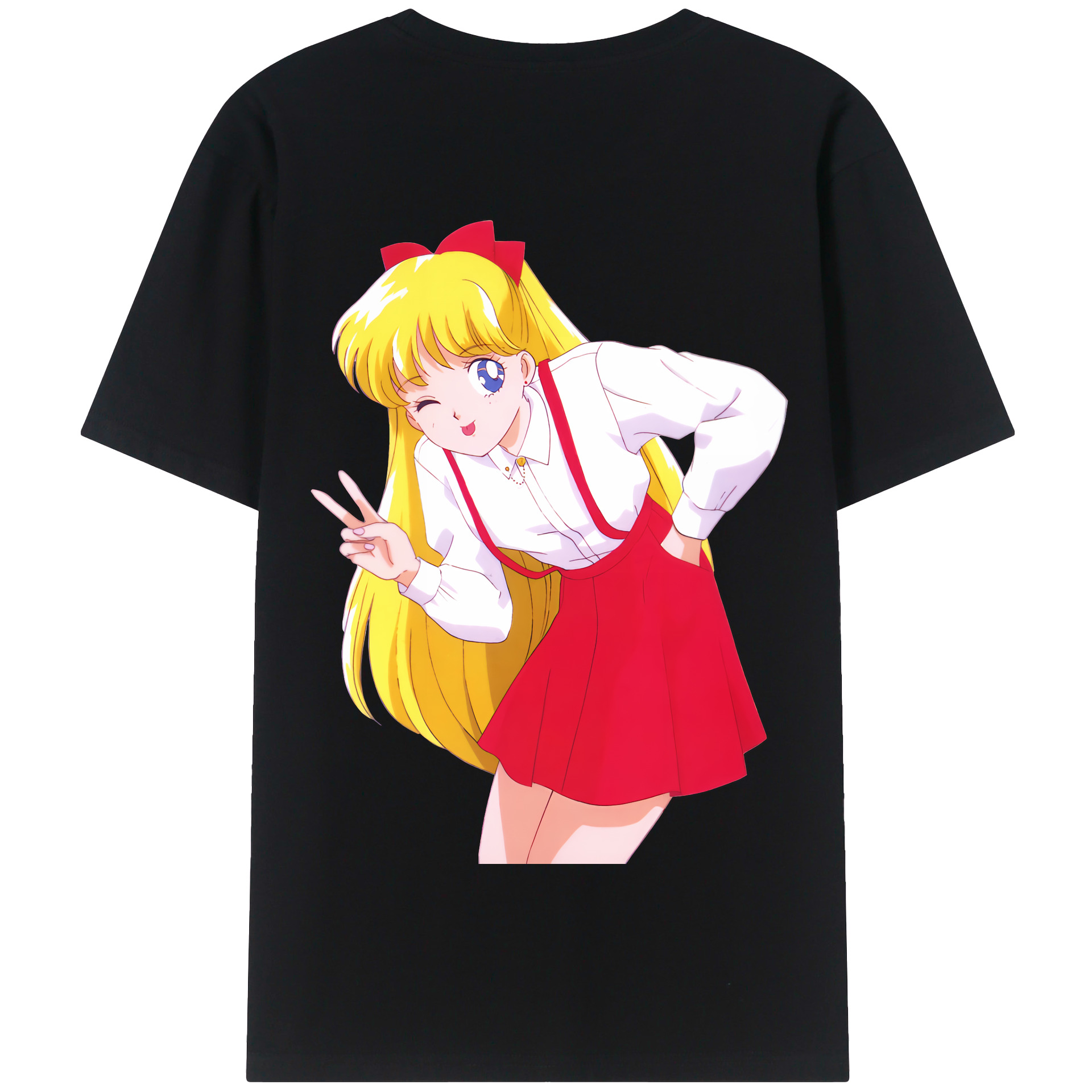 （画像用） 美少女戦士セーラームーン 愛野 美奈子 あいの みなこ Sailor Moon Aino Minako 綿100％半袖Tシャツ（背面プリント）