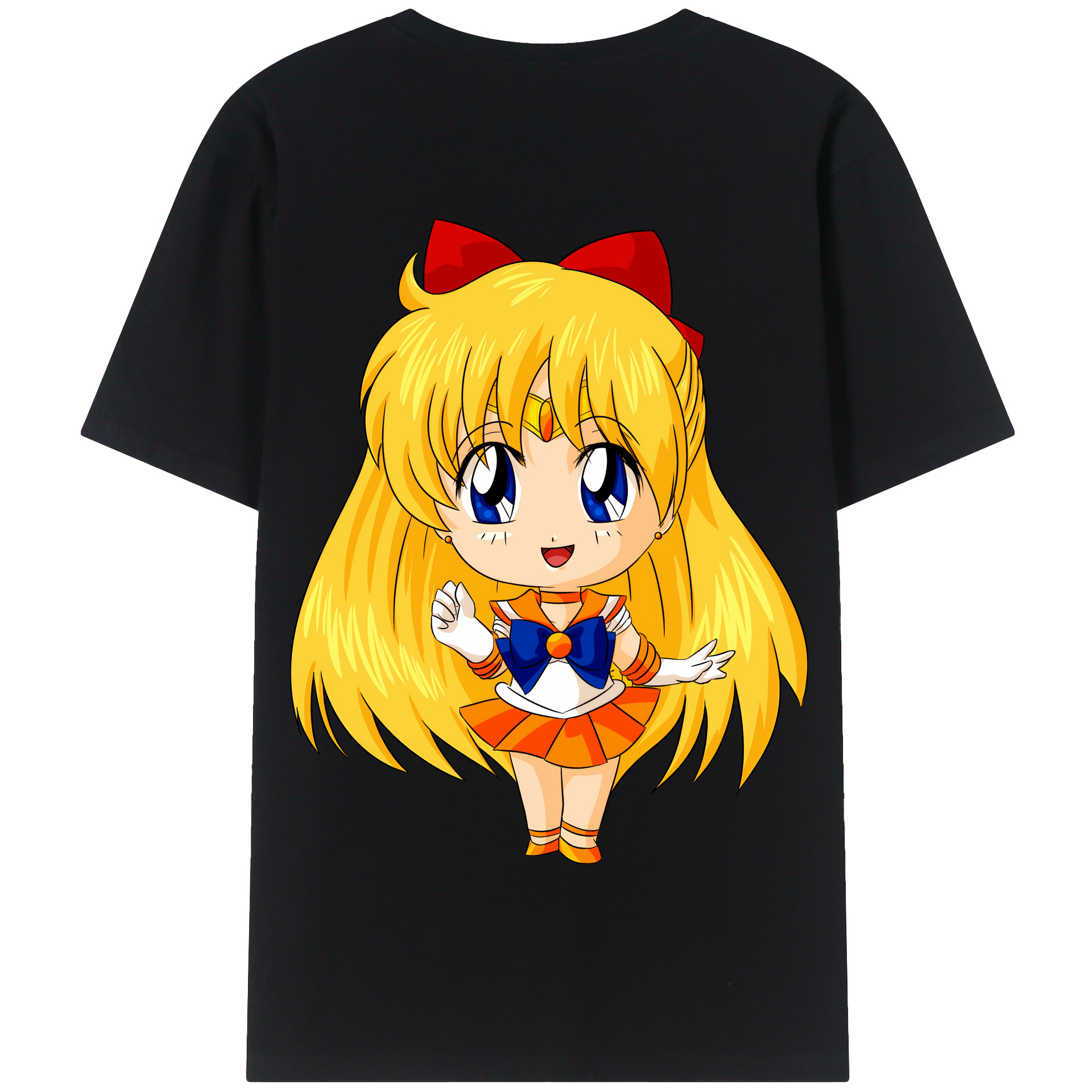 （画像用） 美少女戦士セーラームーン 愛野 美奈子 あいの みなこ Sailor Moon Aino Minako 綿100％半袖Tシャツ（背面プリント）