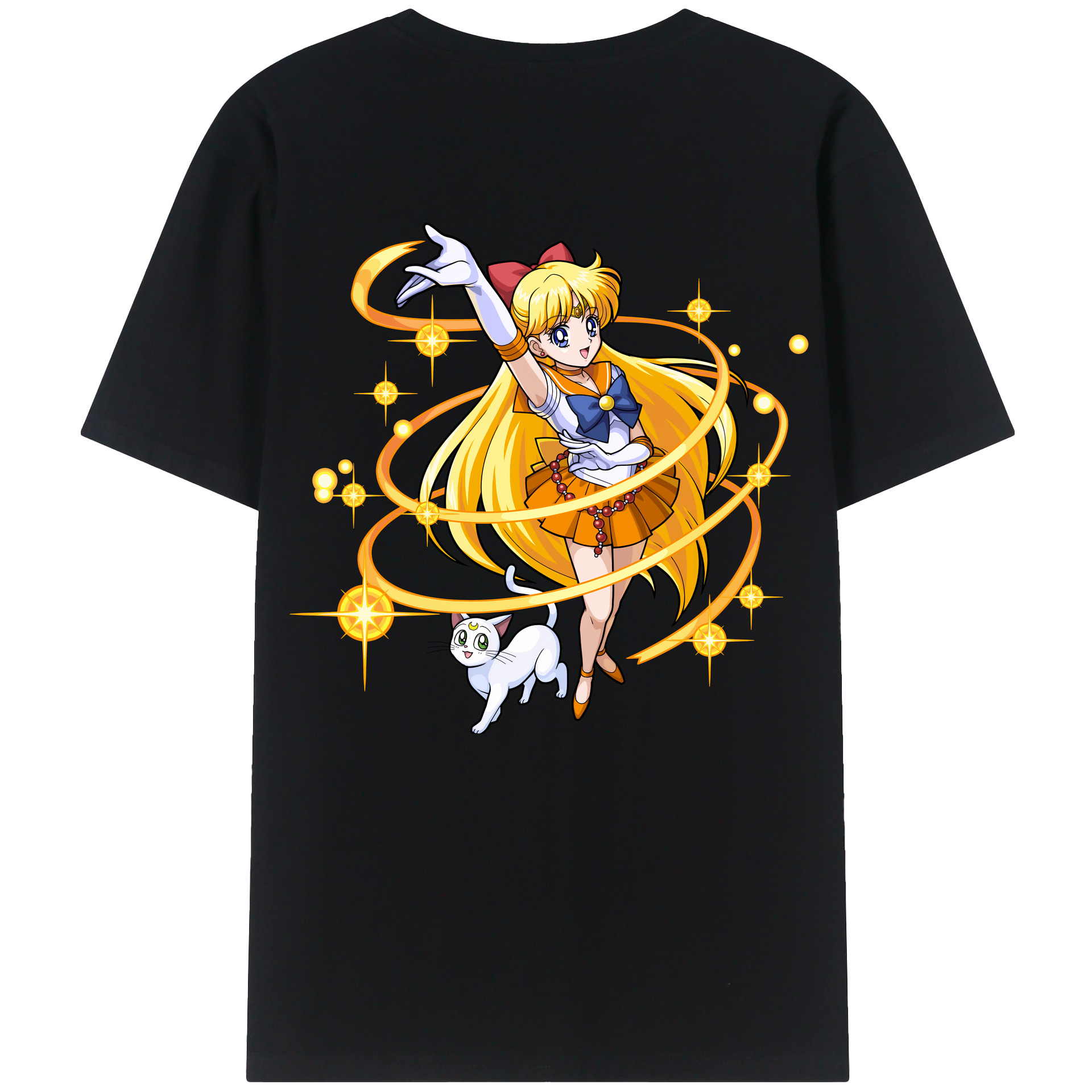（画像用） 美少女戦士セーラームーン 愛野 美奈子 あいの みなこ Sailor Moon Aino Minako 綿100％半袖Tシャツ（背面プリント）