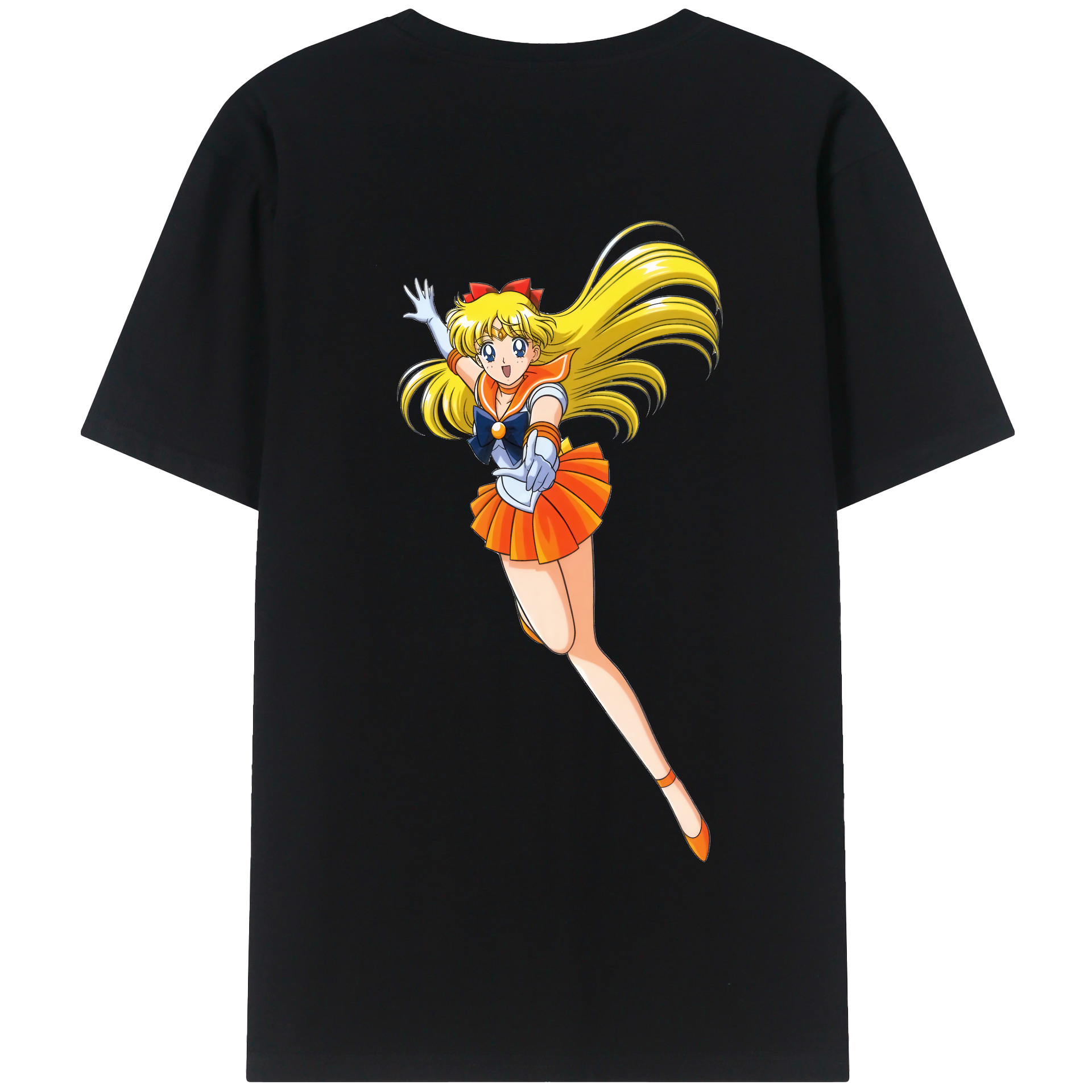 （画像用） 美少女戦士セーラームーン 愛野 美奈子 あいの みなこ Sailor Moon Aino Minako 綿100％半袖Tシャツ（背面プリント）