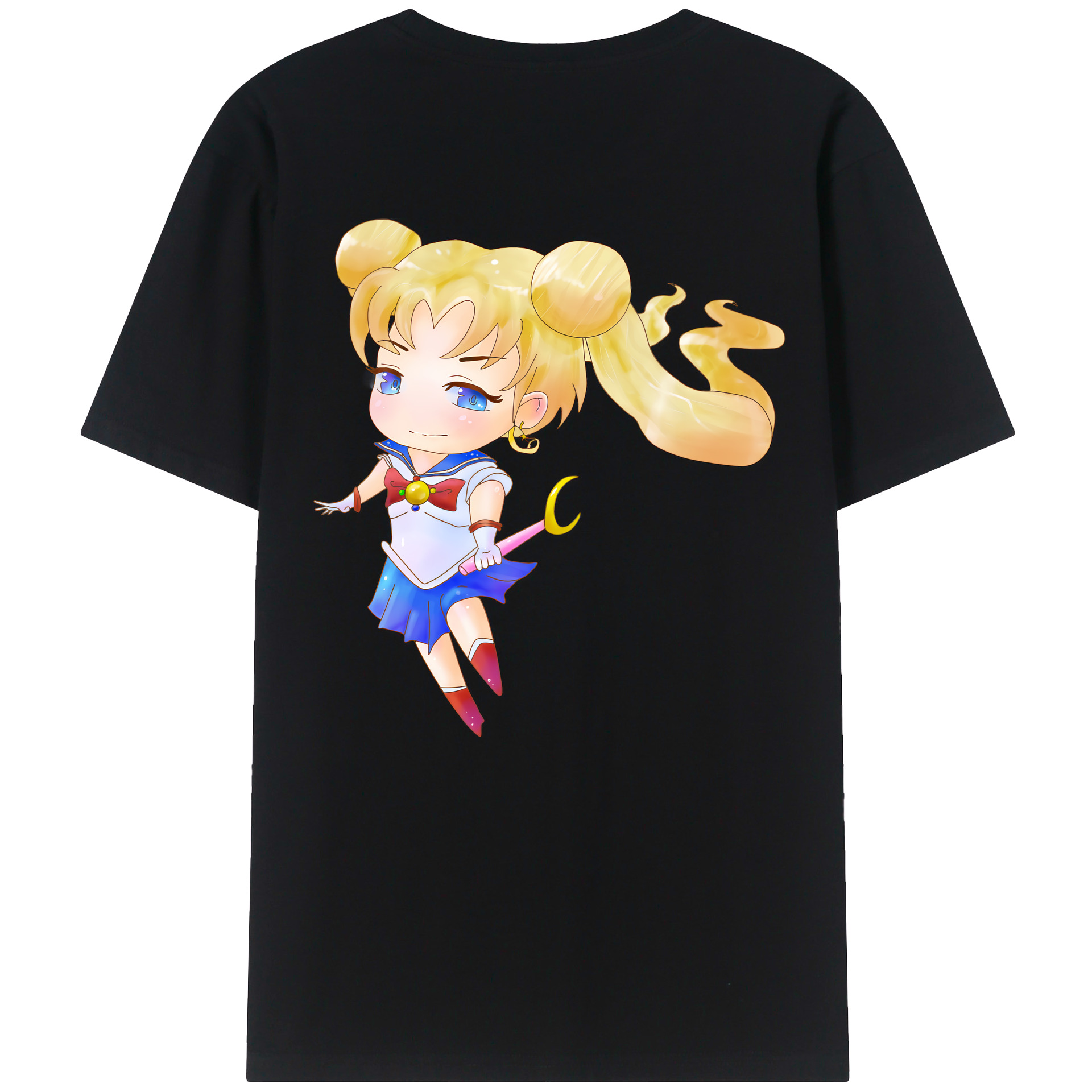 （画像用） 美少女戦士セーラームーン 愛野 美奈子 あいの みなこ Sailor Moon Aino Minako 綿100％半袖Tシャツ（背面プリント）