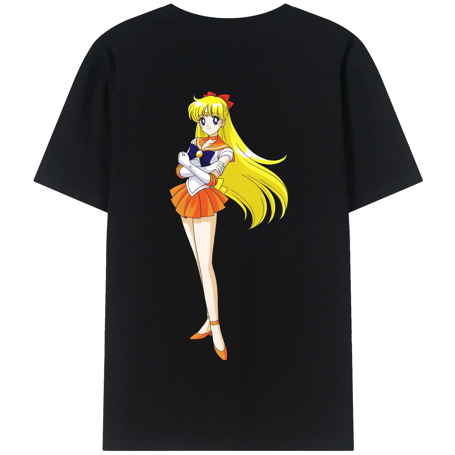 （画像用） 美少女戦士セーラームーン 愛野 美奈子 あいの みなこ Sailor Moon Aino Minako 綿100％半袖Tシャツ（背面プリント）