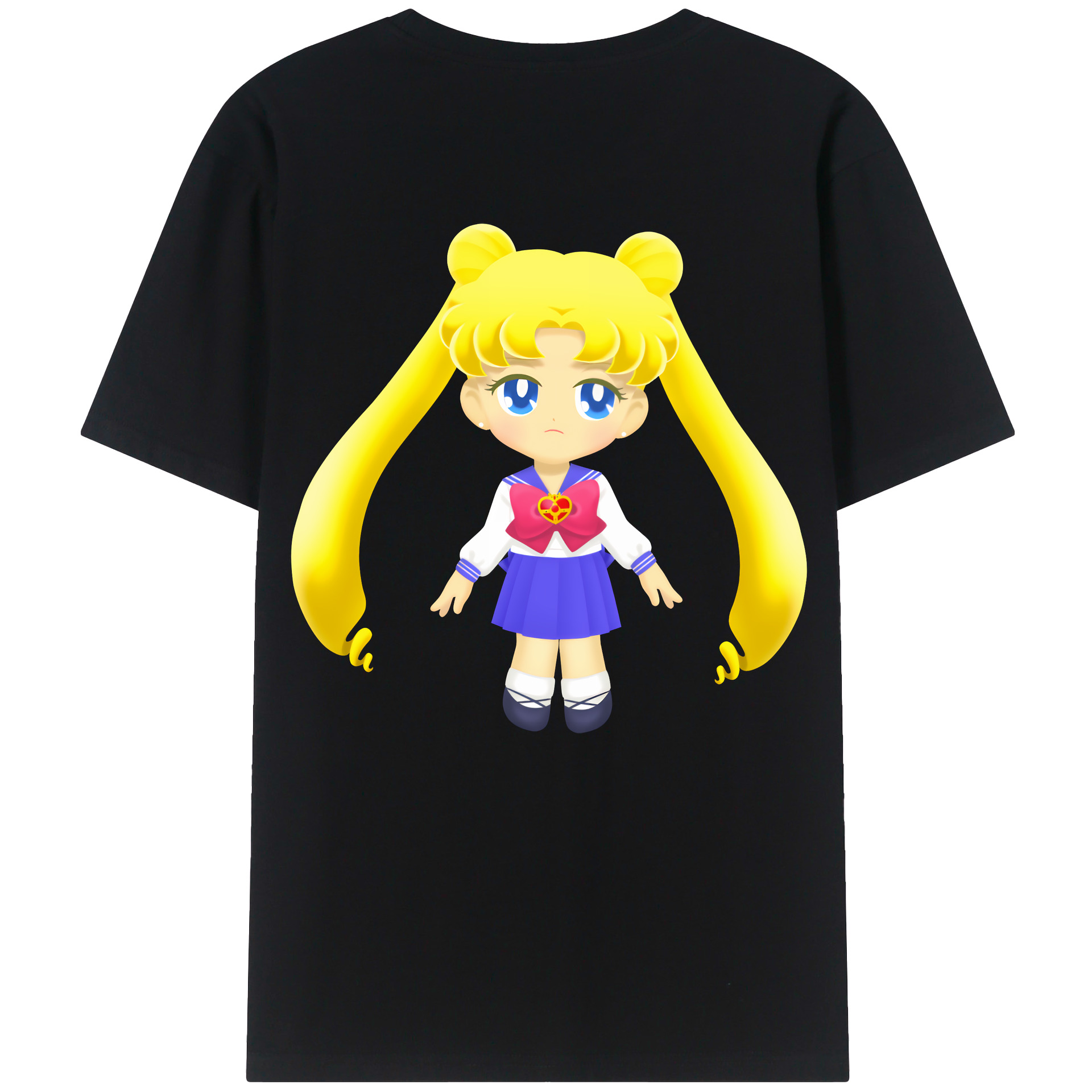 （画像用） 美少女戦士セーラームーン 愛野 美奈子 あいの みなこ Sailor Moon Aino Minako 綿100％半袖Tシャツ（背面プリント）