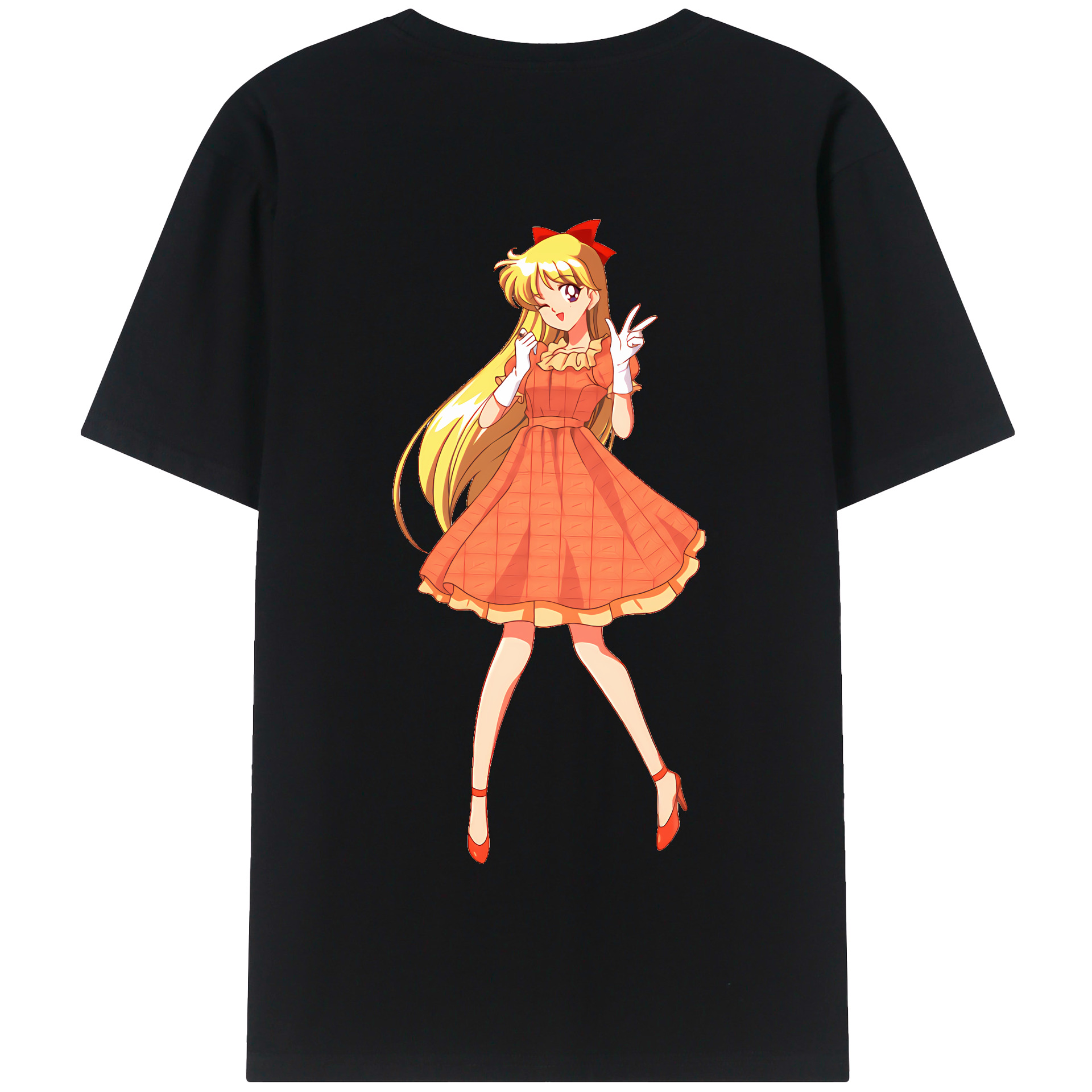 （画像用） 美少女戦士セーラームーン 愛野 美奈子 あいの みなこ Sailor Moon Aino Minako 綿100％半袖Tシャツ（背面プリント）