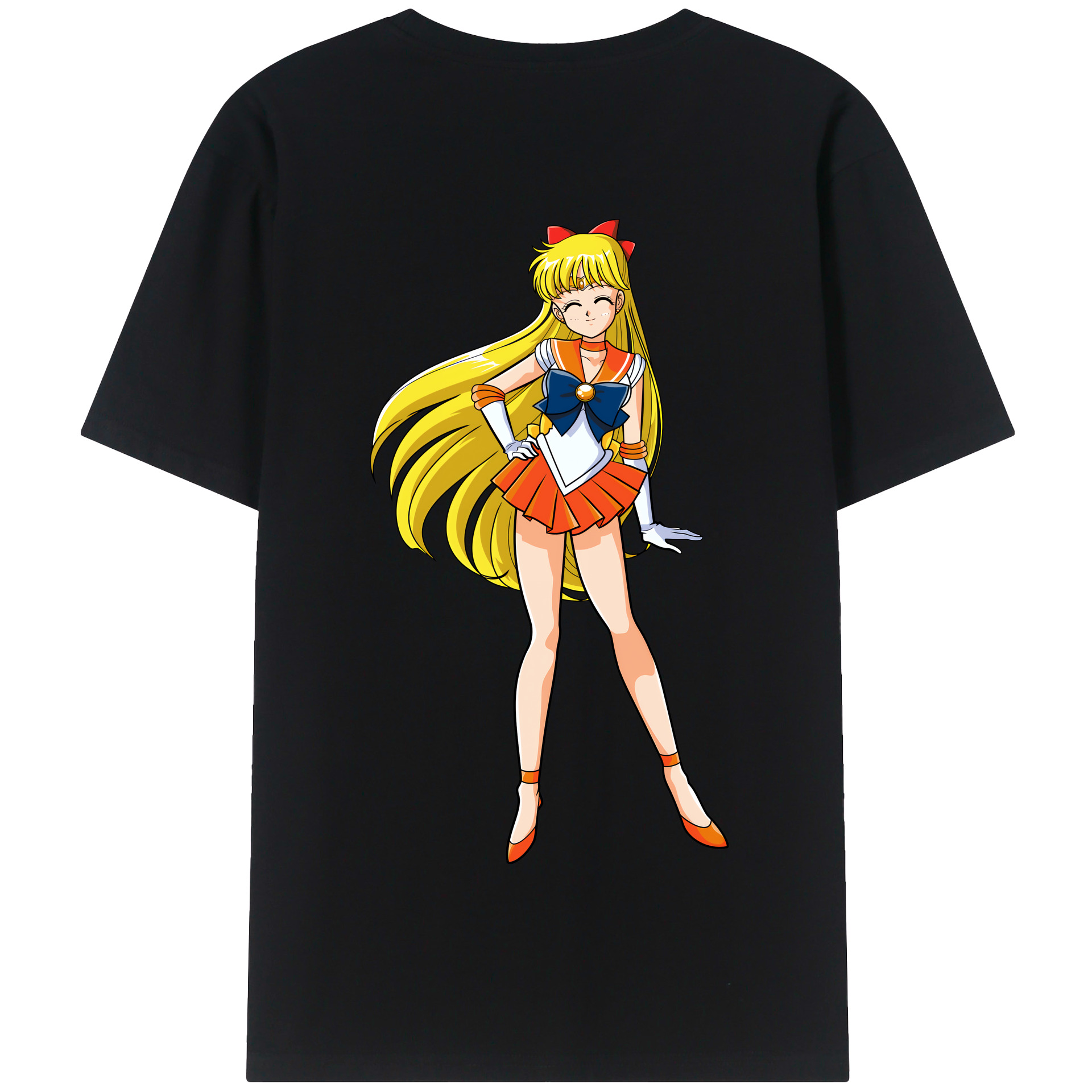 （画像用） 美少女戦士セーラームーン 愛野 美奈子 あいの みなこ Sailor Moon Aino Minako 綿100％半袖Tシャツ（背面プリント）