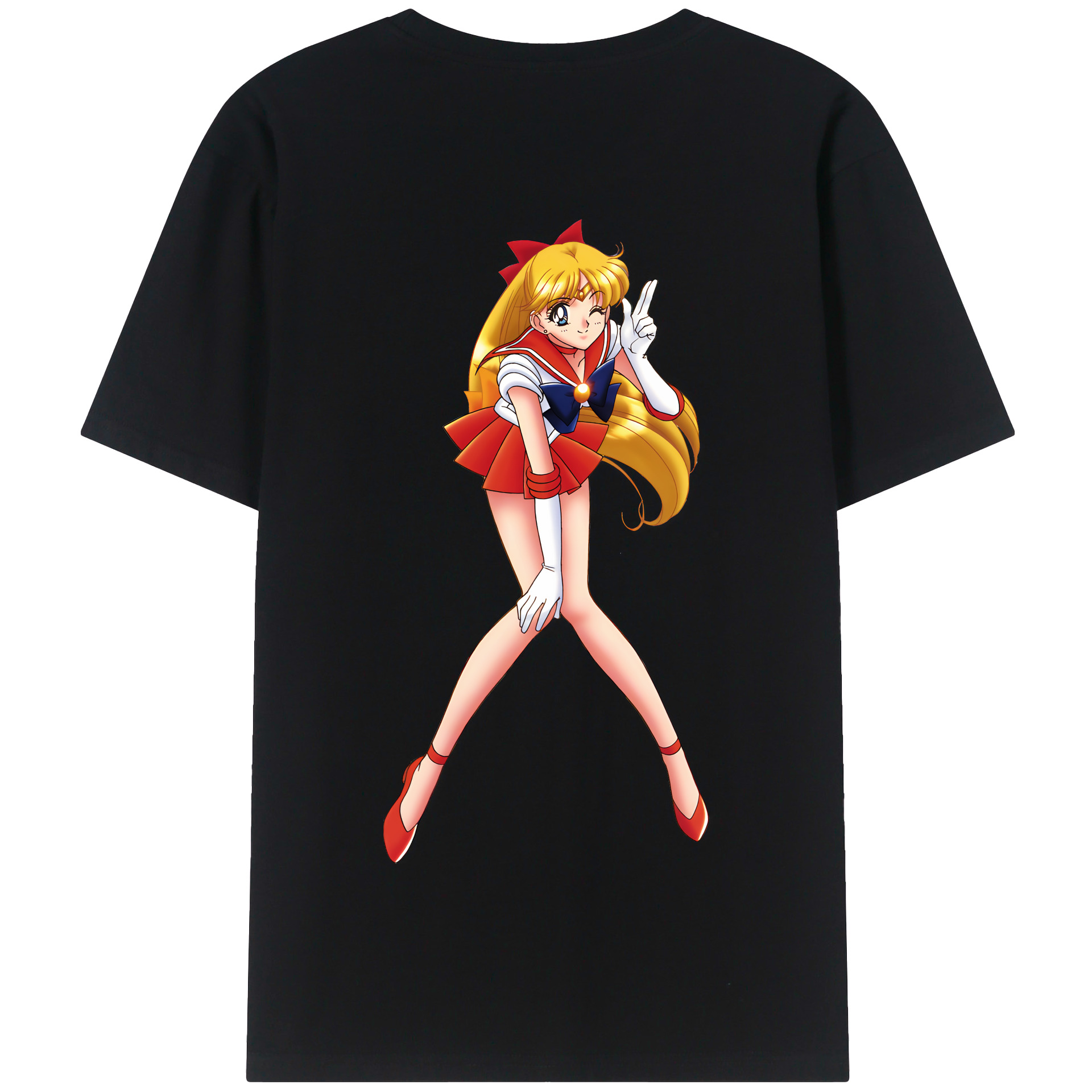 （画像用） 美少女戦士セーラームーン 愛野 美奈子 あいの みなこ Sailor Moon Aino Minako 綿100％半袖Tシャツ（背面プリント）