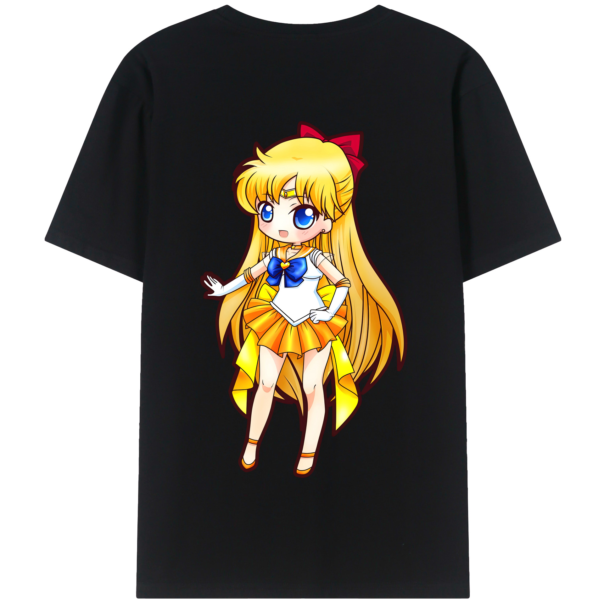 （画像用） 美少女戦士セーラームーン 愛野 美奈子 あいの みなこ Sailor Moon Aino Minako 綿100％半袖Tシャツ（背面プリント）