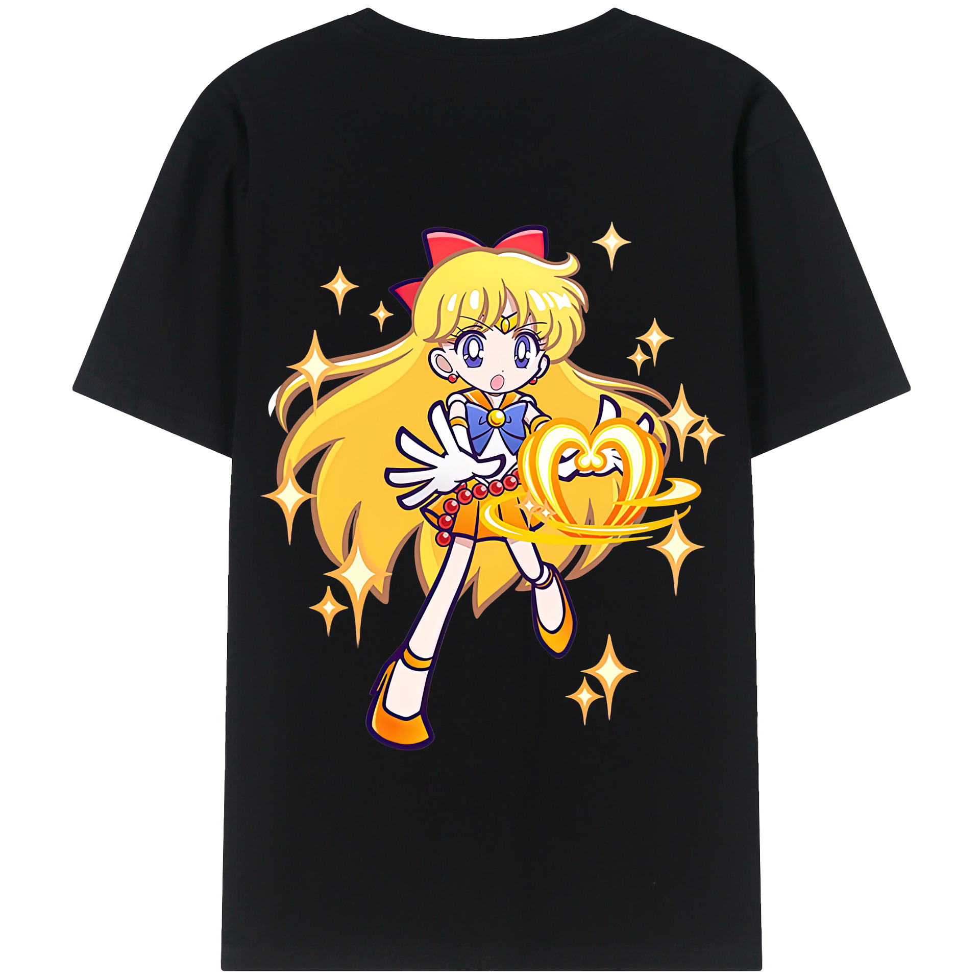 （画像用） 美少女戦士セーラームーン 愛野 美奈子 あいの みなこ Sailor Moon Aino Minako 綿100％半袖Tシャツ（背面プリント）