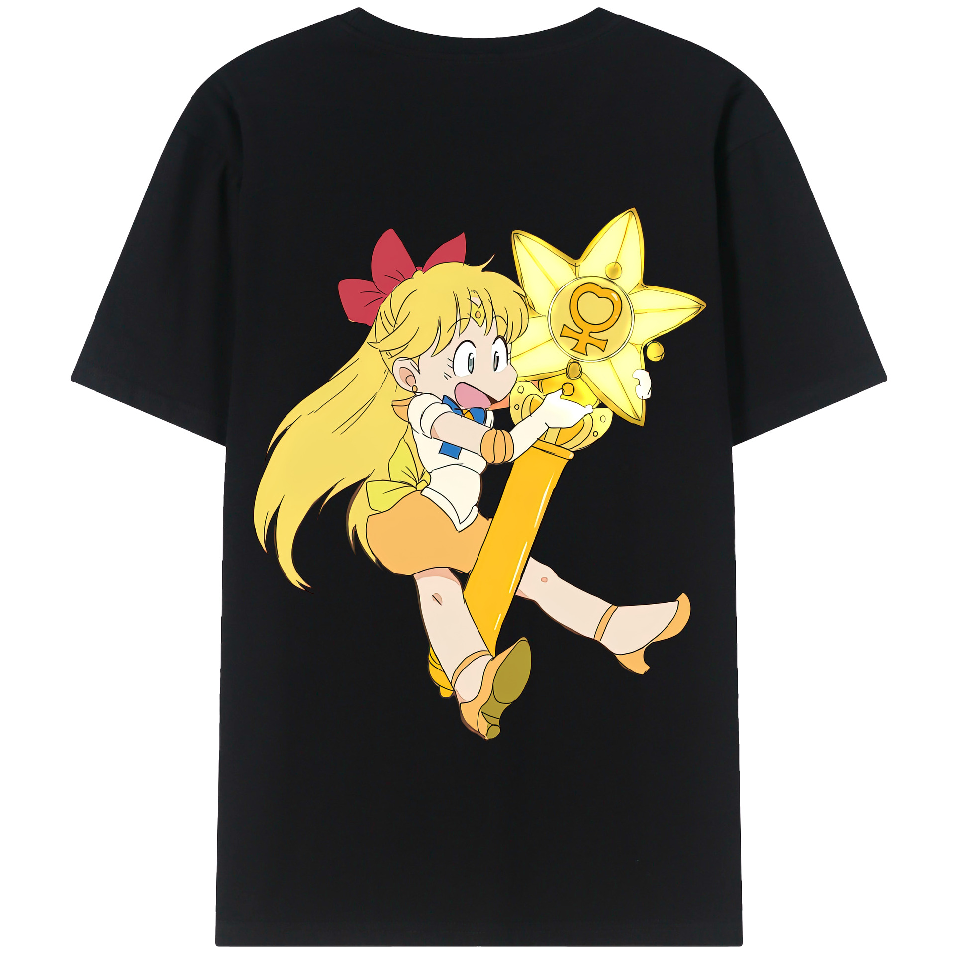 （画像用） 美少女戦士セーラームーン 愛野 美奈子 あいの みなこ Sailor Moon Aino Minako 綿100％半袖Tシャツ（背面プリント）