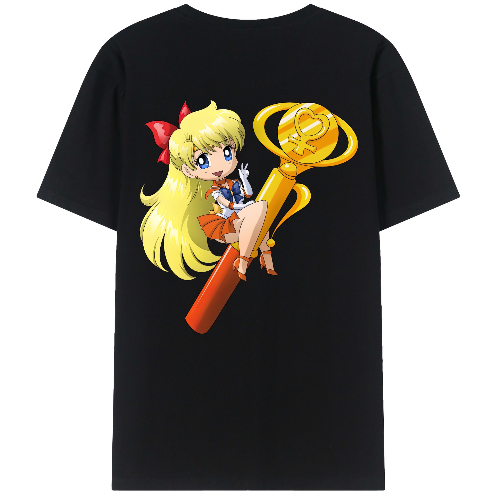 （画像用） 美少女戦士セーラームーン 愛野 美奈子 あいの みなこ Sailor Moon Aino Minako 綿100％半袖Tシャツ（背面プリント）