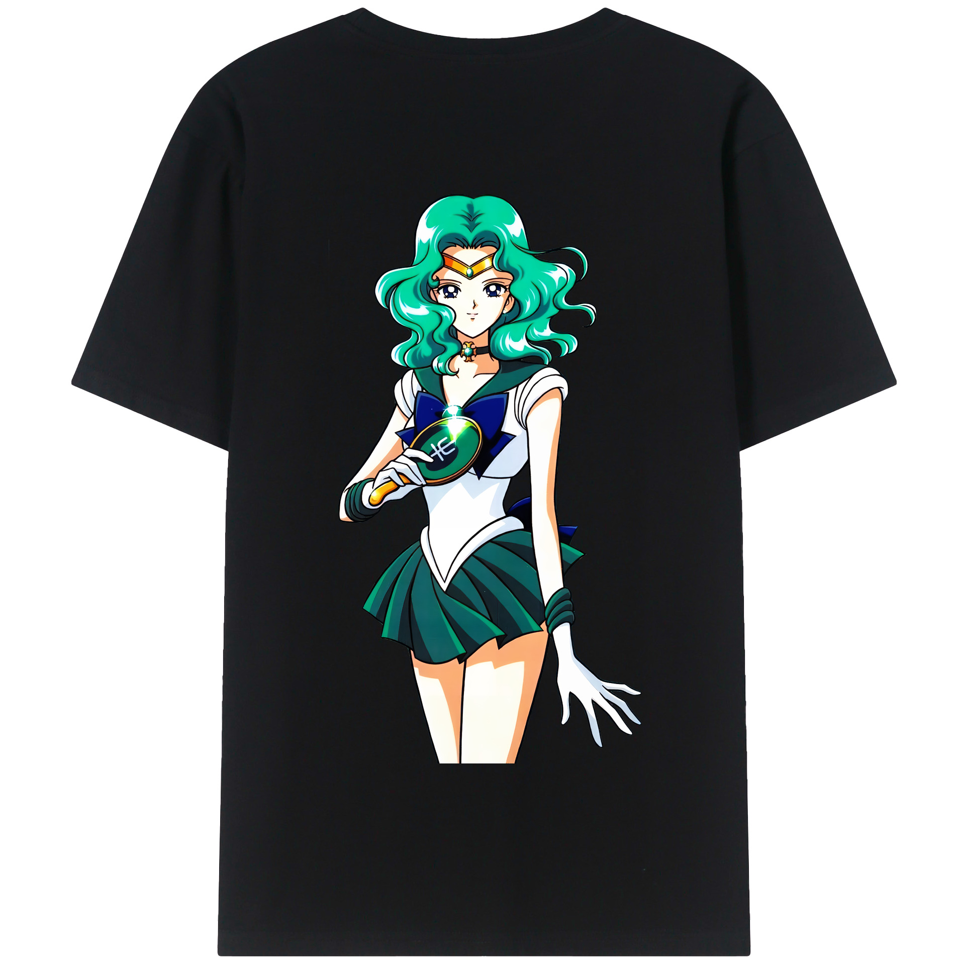（画像用） 美少女戦士セーラームーン 海王 みちる（かいおう みちる） Sailor Moon Kaiou Michiru 綿100％半袖Tシャツ（背面プリント）