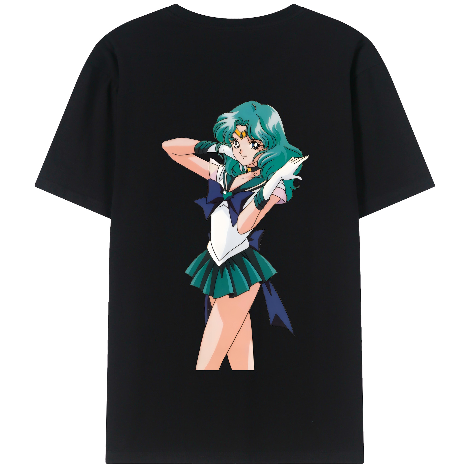 （画像用） 美少女戦士セーラームーン 海王 みちる（かいおう みちる） Sailor Moon Kaiou Michiru 綿100％半袖Tシャツ（背面プリント）