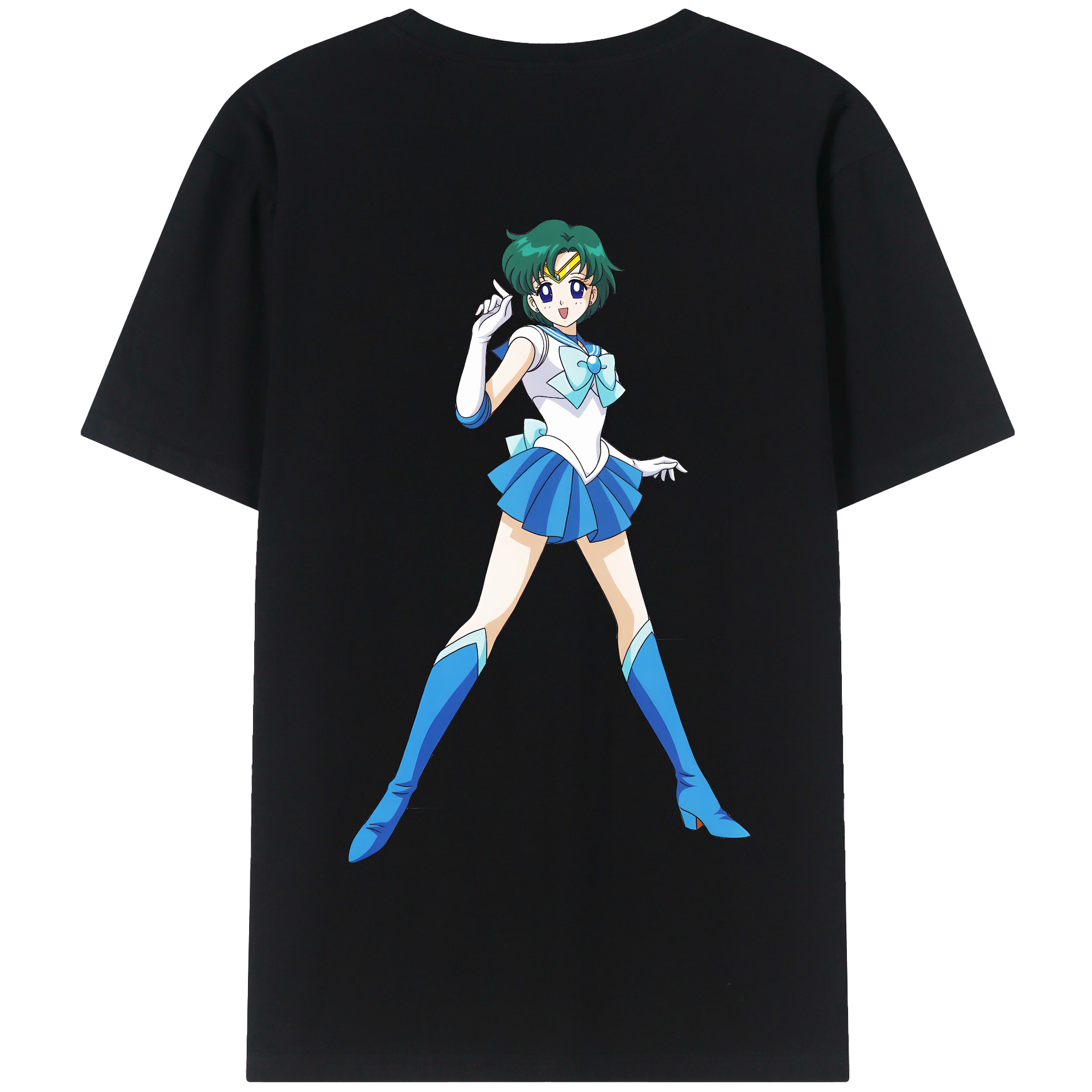 （画像用） 美少女戦士セーラームーン 海王 みちる（かいおう みちる） Sailor Moon Kaiou Michiru 綿100％半袖Tシャツ（背面プリント）