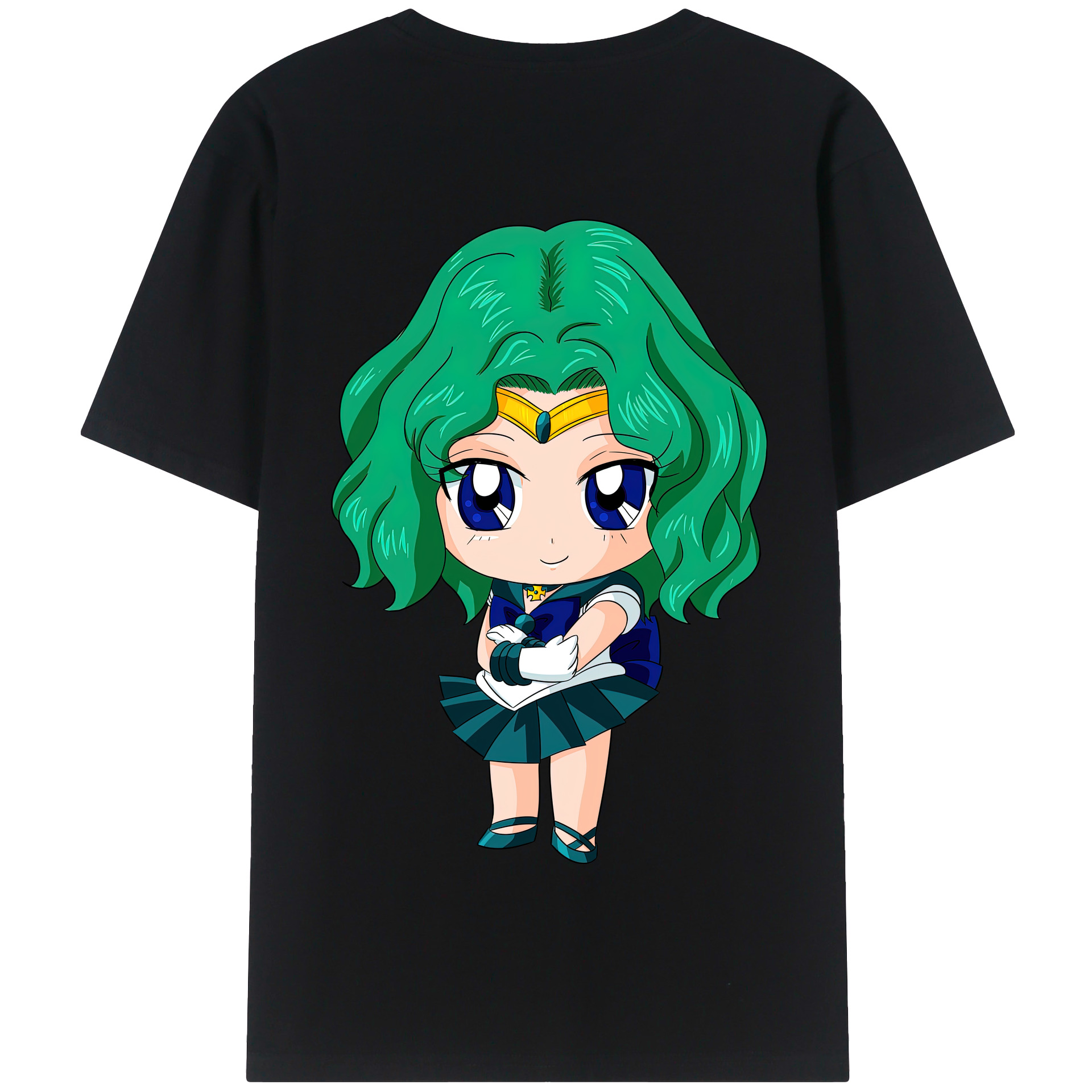 （画像用） 美少女戦士セーラームーン 海王 みちる（かいおう みちる） Sailor Moon Kaiou Michiru 綿100％半袖Tシャツ（背面プリント）