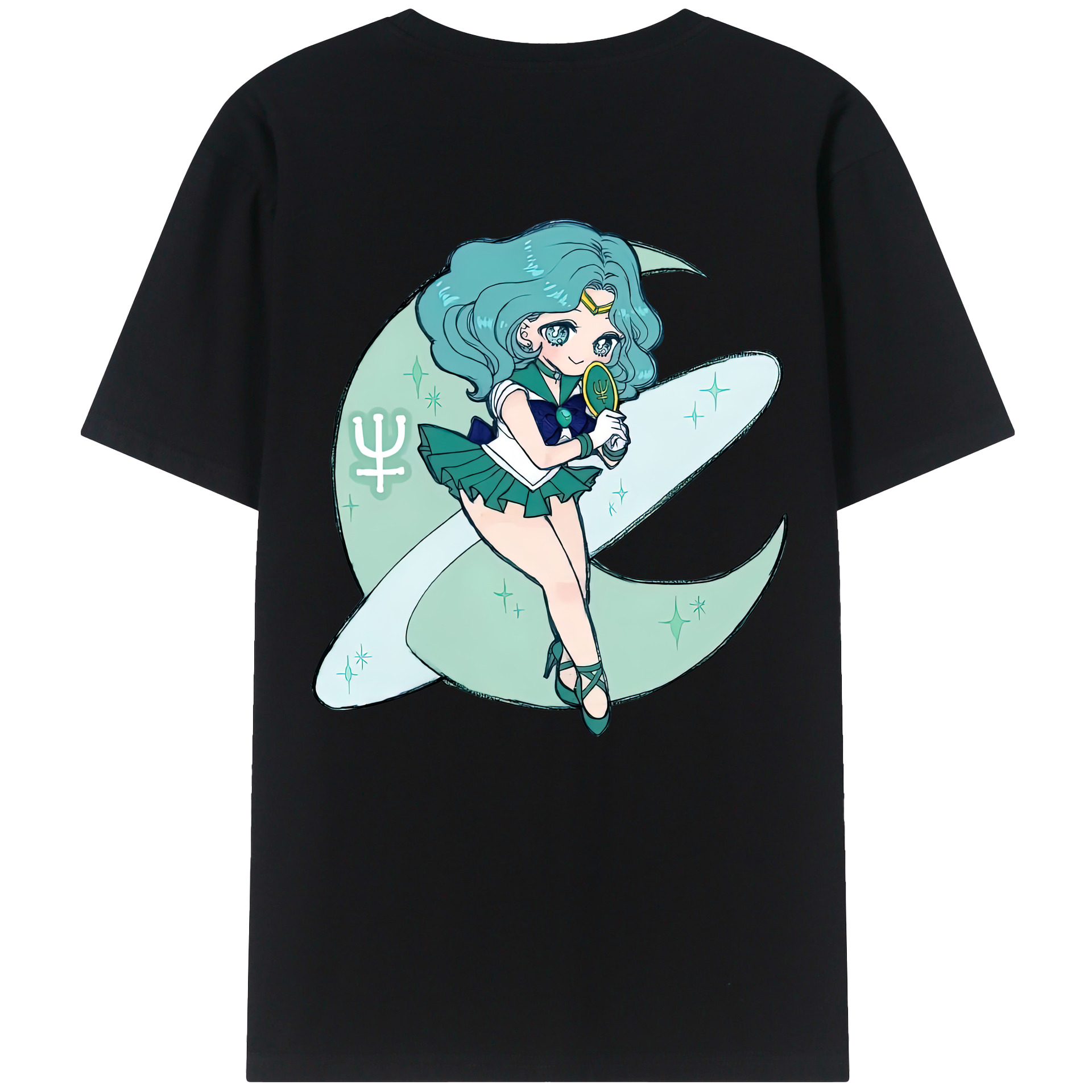 （画像用） 美少女戦士セーラームーン 海王 みちる（かいおう みちる） Sailor Moon Kaiou Michiru 綿100％半袖Tシャツ（背面プリント）